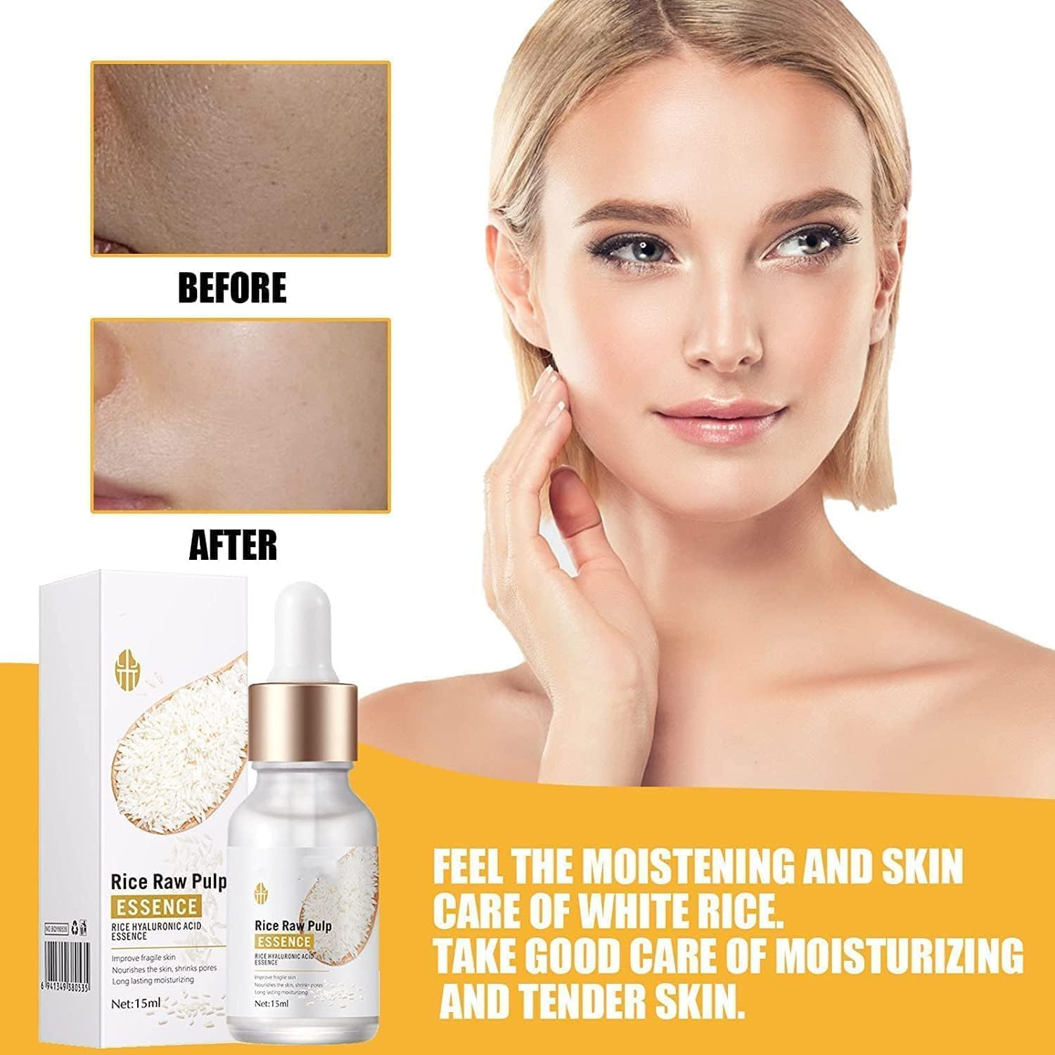 White Rice Anti-Wrinkle Essence,Facial Serum Massage for Woman,Collagen Anti-Wrinkle White Rice Facial Essence,Reduce Fine and Lines Face Serum image number 4