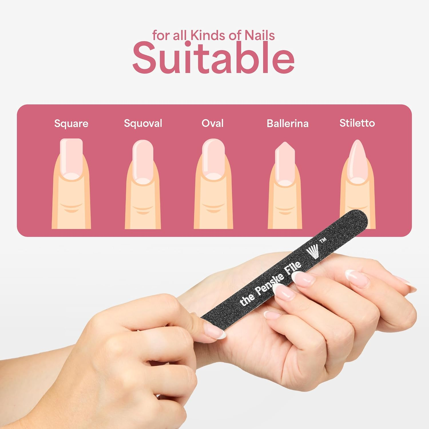 The Penske File: Hilarious 12 Pieces Nail Files Buffers Set. Double Sided Emery Boards, 180/150 Grit.