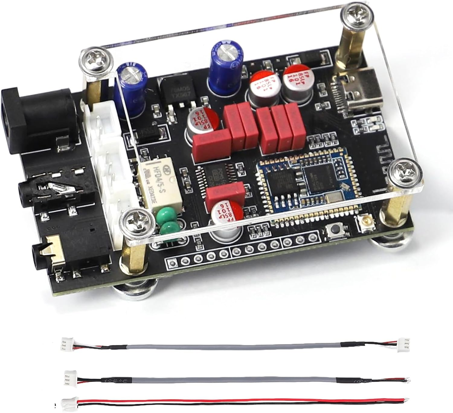 Luocute Audio Decoder Board, Portable Lossless BT 5.1 QCC5125 APTX LDAC with Onboard Acrylic I2S Output, for DIY Wireless Speakers Home Car Audio System image number 5
