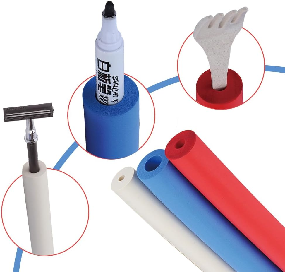 Foam Tubing, Cylindrical Spoon Grips round Hollow Closed Tube Silverware Handles Ideal Grip Aid Larger Pipe Tool for Dexterity Disabled Elderly Make Built up Adaptive Utensils Fork Arthritic Hands Utensil Foam Grip image number 2