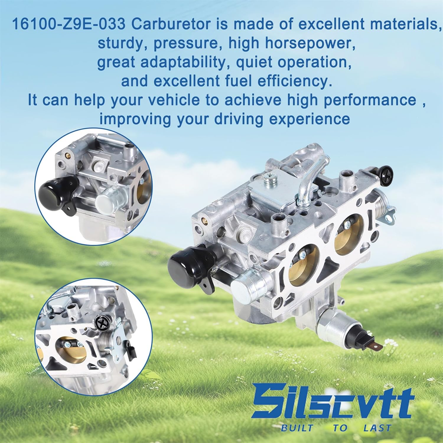 Silscvtt Carburetor Replacement for Honda 16100-Z9E-033 GX630 GX660 GX690 GX630R GX630RH GX690R V-Twin Engine image number 2