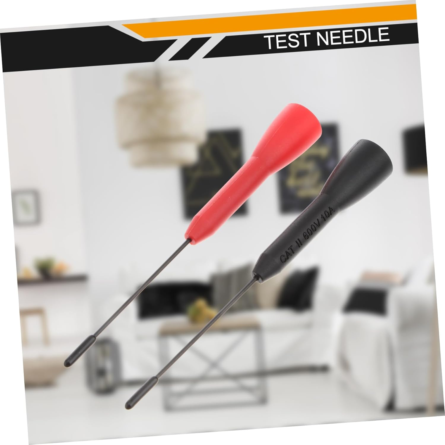 OKUMEYR Set of 2 Ultra Thin Test Probes 2Mm Jack to Banana Multimeter Test Leads Tool Portable image number 5