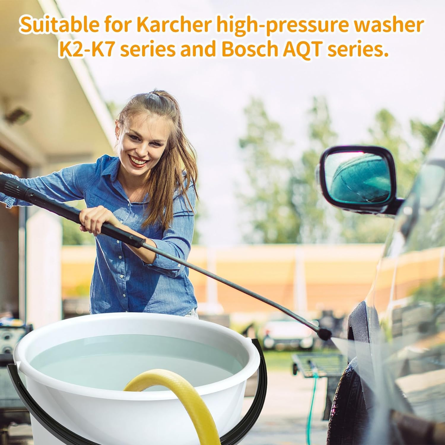 3 Meter Suction Hose with Quick Coupling & Filter Compatible with K2-K7 Series and Bosch AQT Series High Pressure Washers&hellip; image number 1