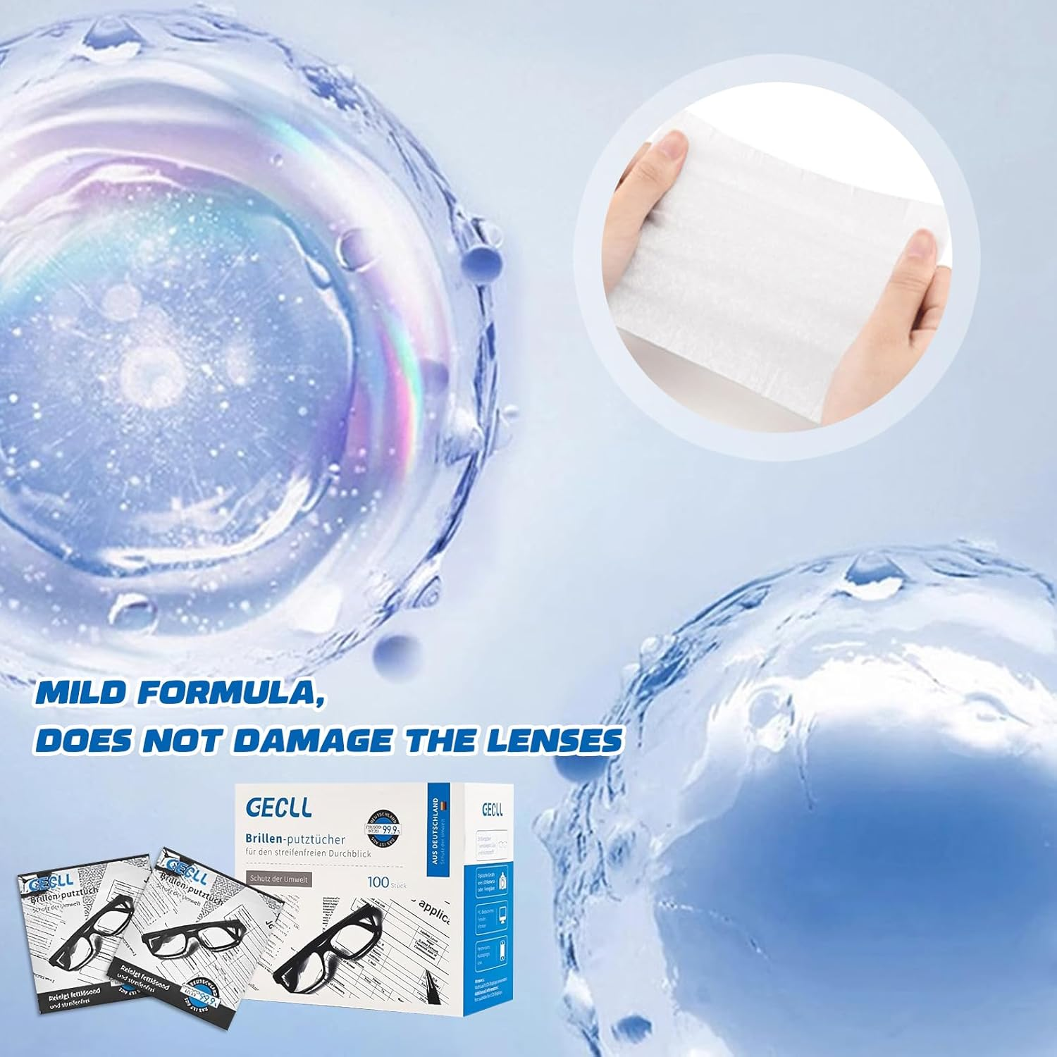 200 Count Lens Wipes for Eyeglasses - Scratch-Free Eye Glasses Cleaner Wipes for Sunglasses, Camera Lens, and Goggles - Individually Wrapped Pre-Moistened Cleaning Wipes