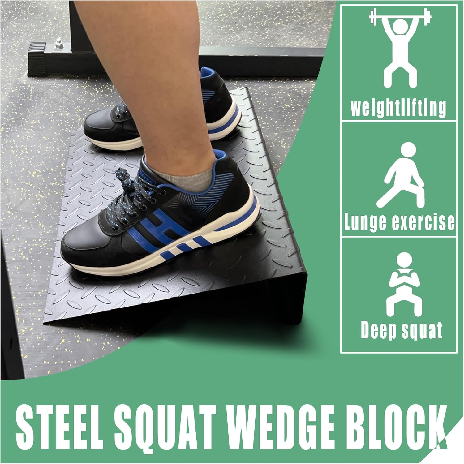 KORIKAHM Steel Squat Wedge Block, Squat Board for Squats, Heel Elevated Squat Wedge, Weightlifting, Split Squat Stand, Slant Block Board for Calf Stretching - Wide Squat Board image number 6