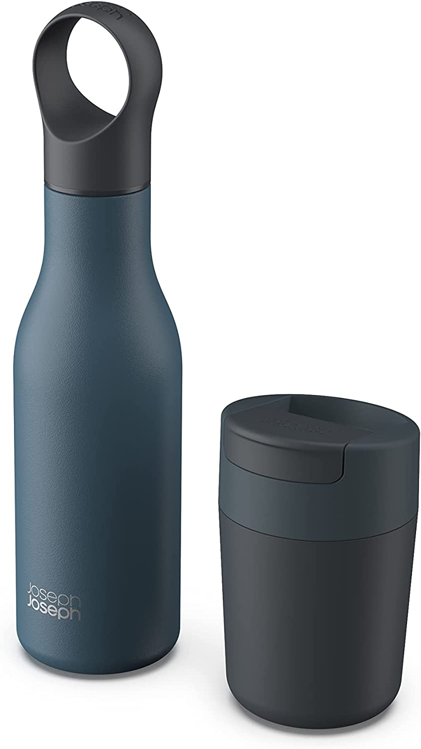 Joseph Joseph Refill Reuse Repeat 2-Piece Travel Mug & Bottle Set - Blue image number 4