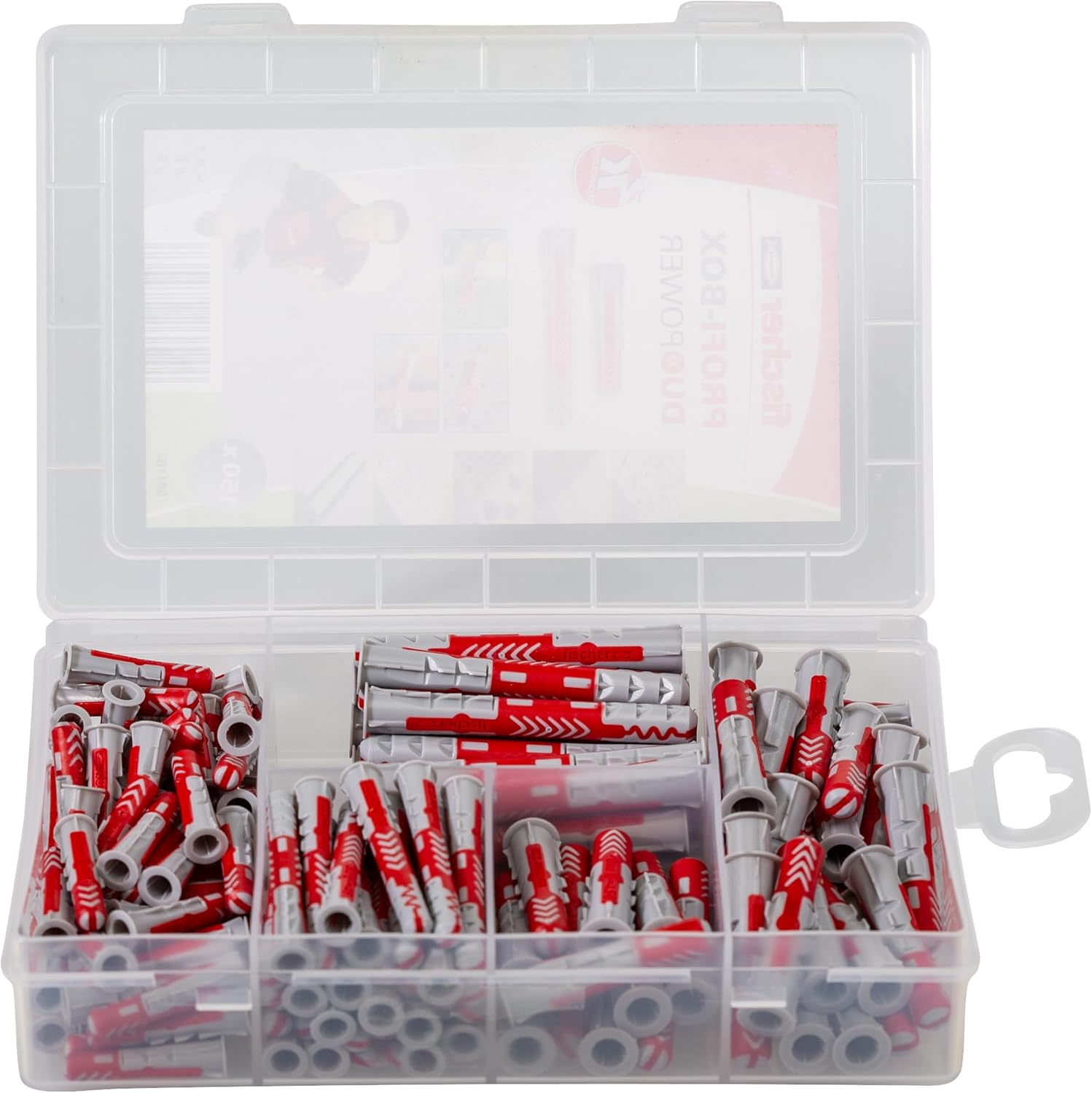 Fischer 541108 Profibox DUOPOWER Assortment Box of Cleats, Red and Grey, Sin Tornillo image number 2