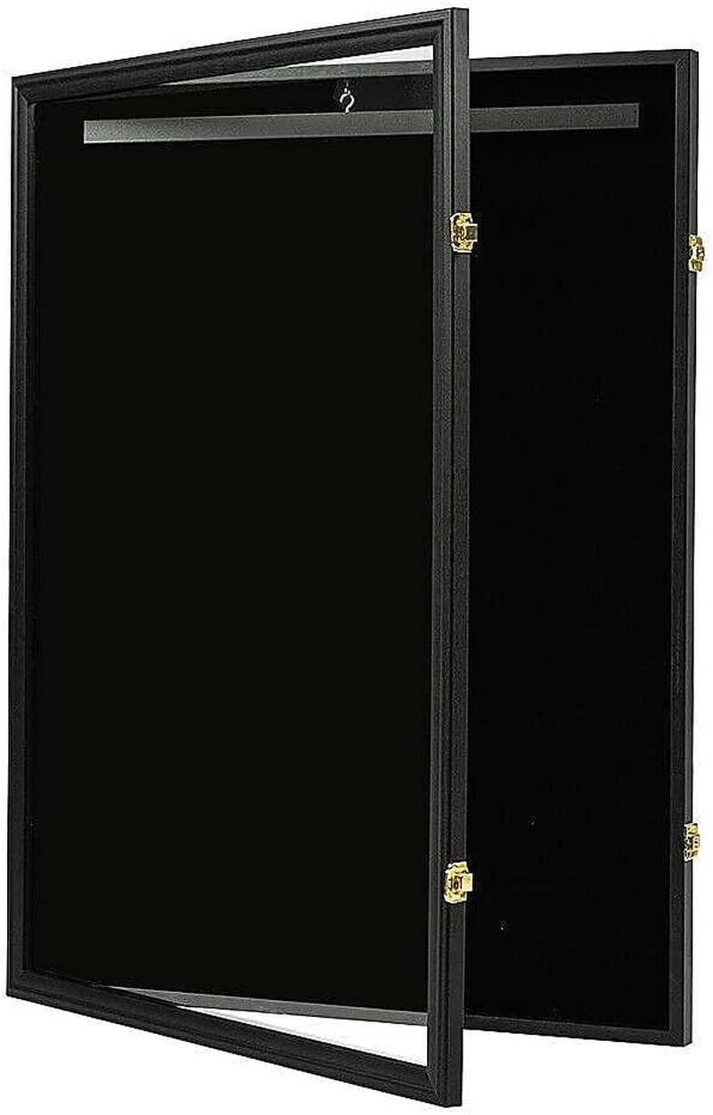 Wall Display/Case Lockable Rack 80Cm Football Basketball Jersey Storage Box in Black