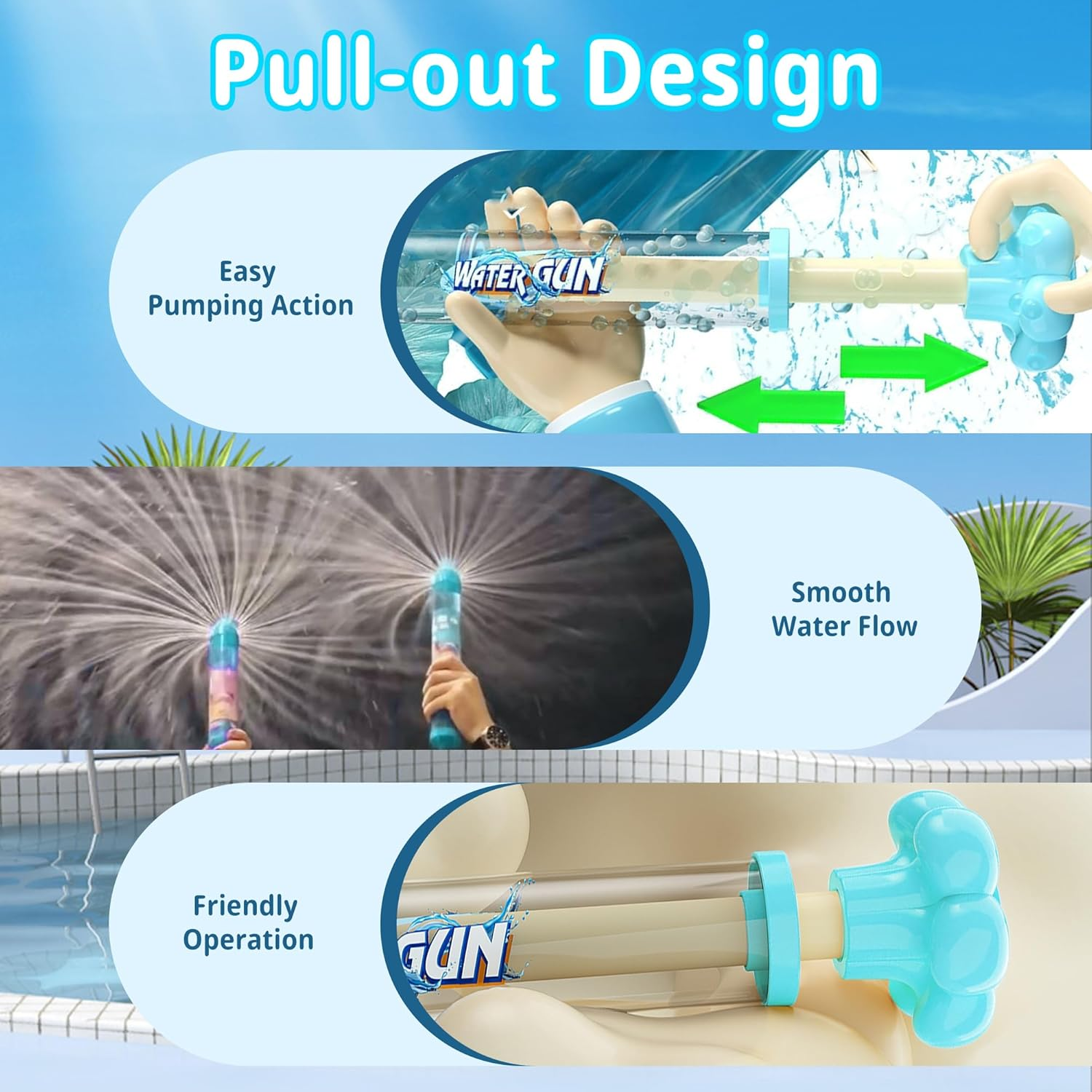 Crudetea Firework Water Gun,Romantic Fireworks Water Spray Toys,High Pressure Pull-Out Fireworks Water Gun,Suitable for Pool Parties,Beach,Concerts,Festivals,Gatherings,Marriage Proposals.4Pc image number 1