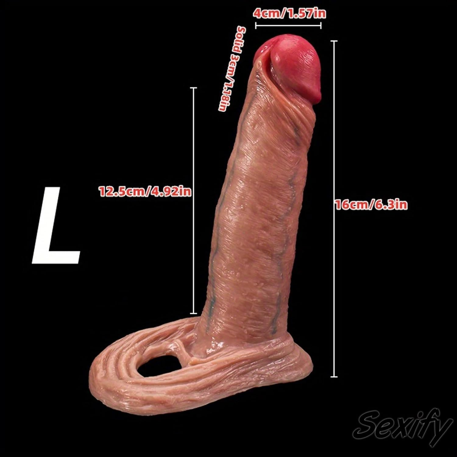 Ultra Realistic Penis Sleeve Extender Delay Cock Extension Ring Girth Soft Penis Enlarger for Erection Enhancement Liquid Silicone Couples Sex Toy (Large) image number 1