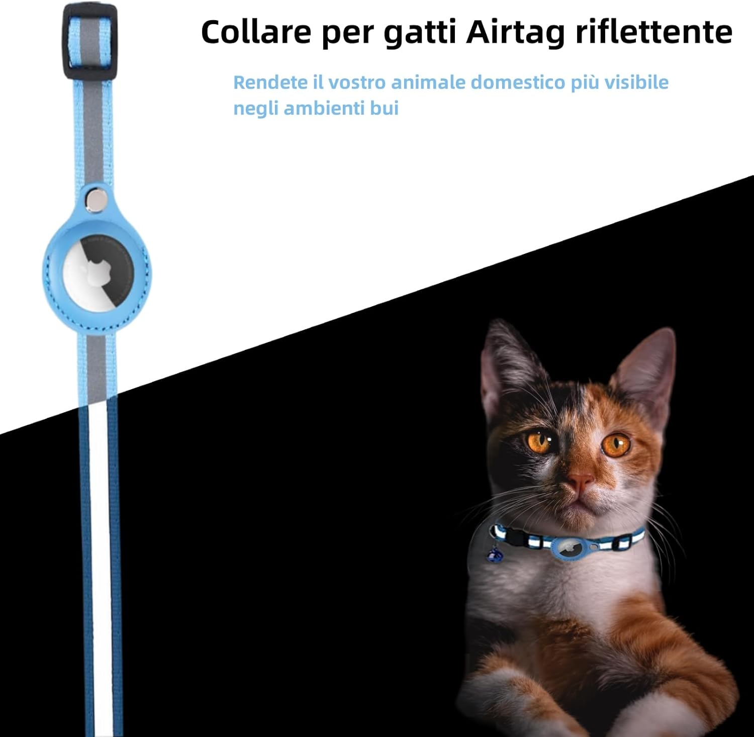 Cat Collar, Accessories for Cats, Compatible with Airtag, Adjustable Reflective Wristband (GPS Airtag Not Included) image number 3