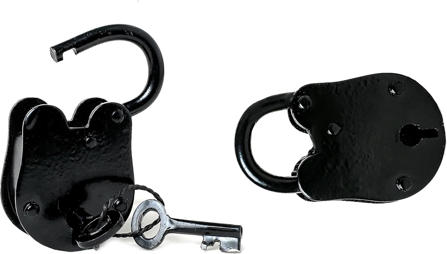 Iron Lock and Keys/Old Fashion Lock and Key/Antique Iron Lock with Key/Cast Iron Lock - Old Trunk Lock (3 Inches) image number 5