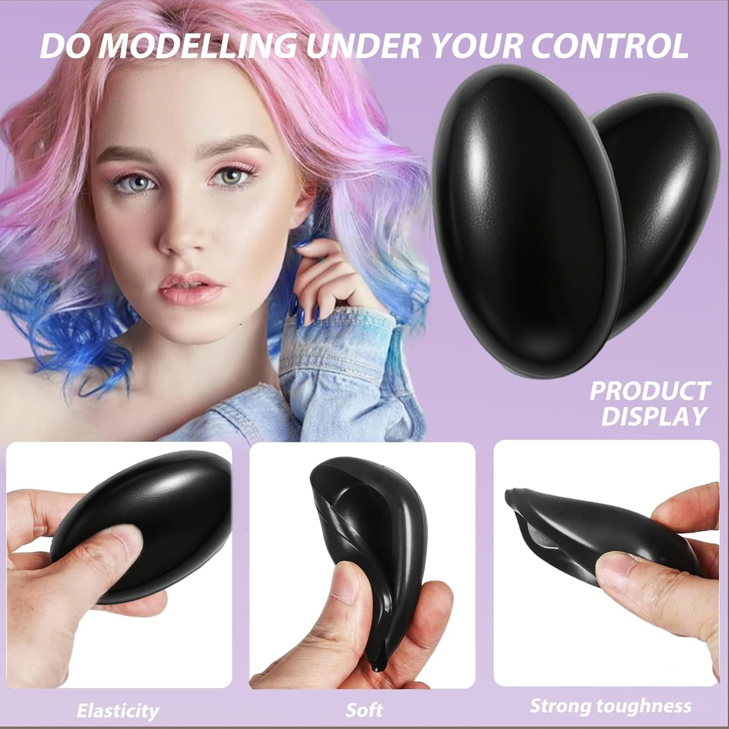 Hair Dye Mixing Bowl and Brush Set, 5Pcs Hair Dyeing Tool Set, Brush Double-Sided Comb, Dye Brush, Ear Cover, Hair Colouring Tools for Home Salon Beauty image number 1