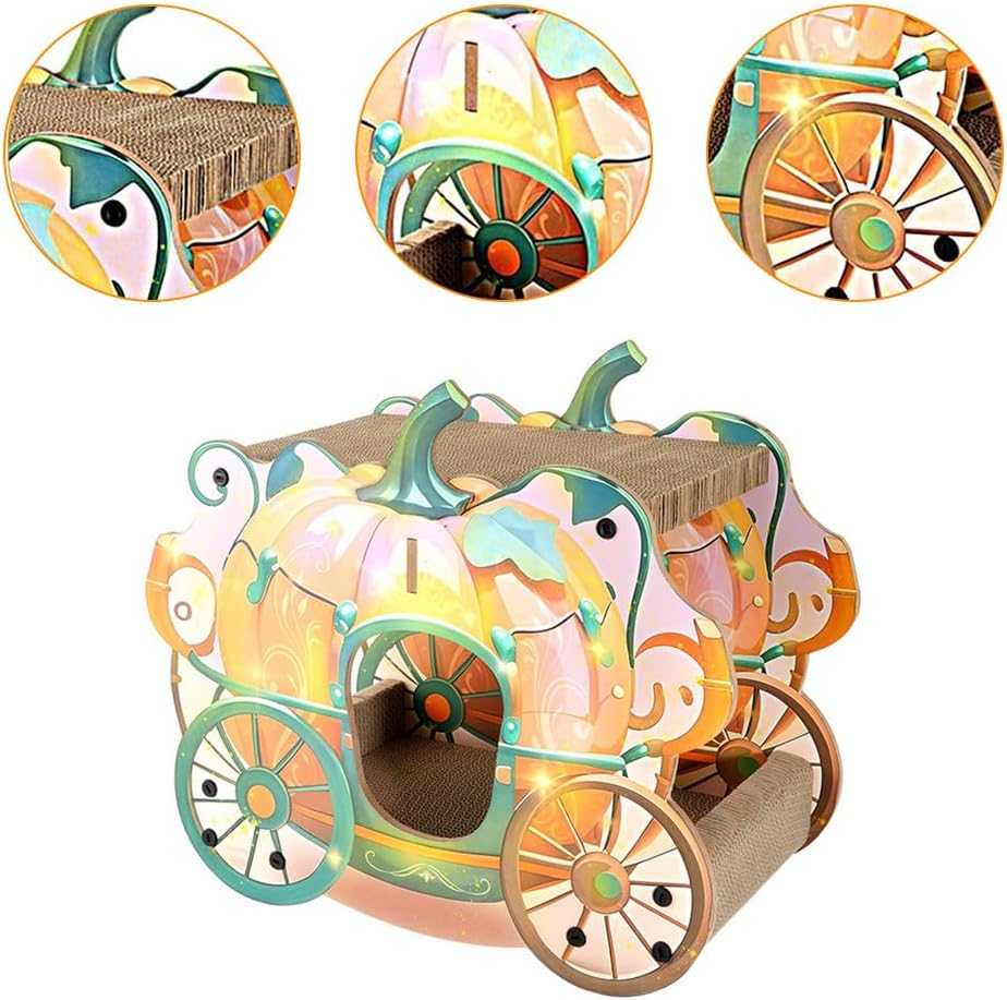 Cat Scratching Board,Halloween Pumpkin Car Cat Bed,Anti Scratching Sofa Protection Wall Sticker,Double Layer Integrated Claw-Grinding Pad,For Indoor,Outdoor image number 5