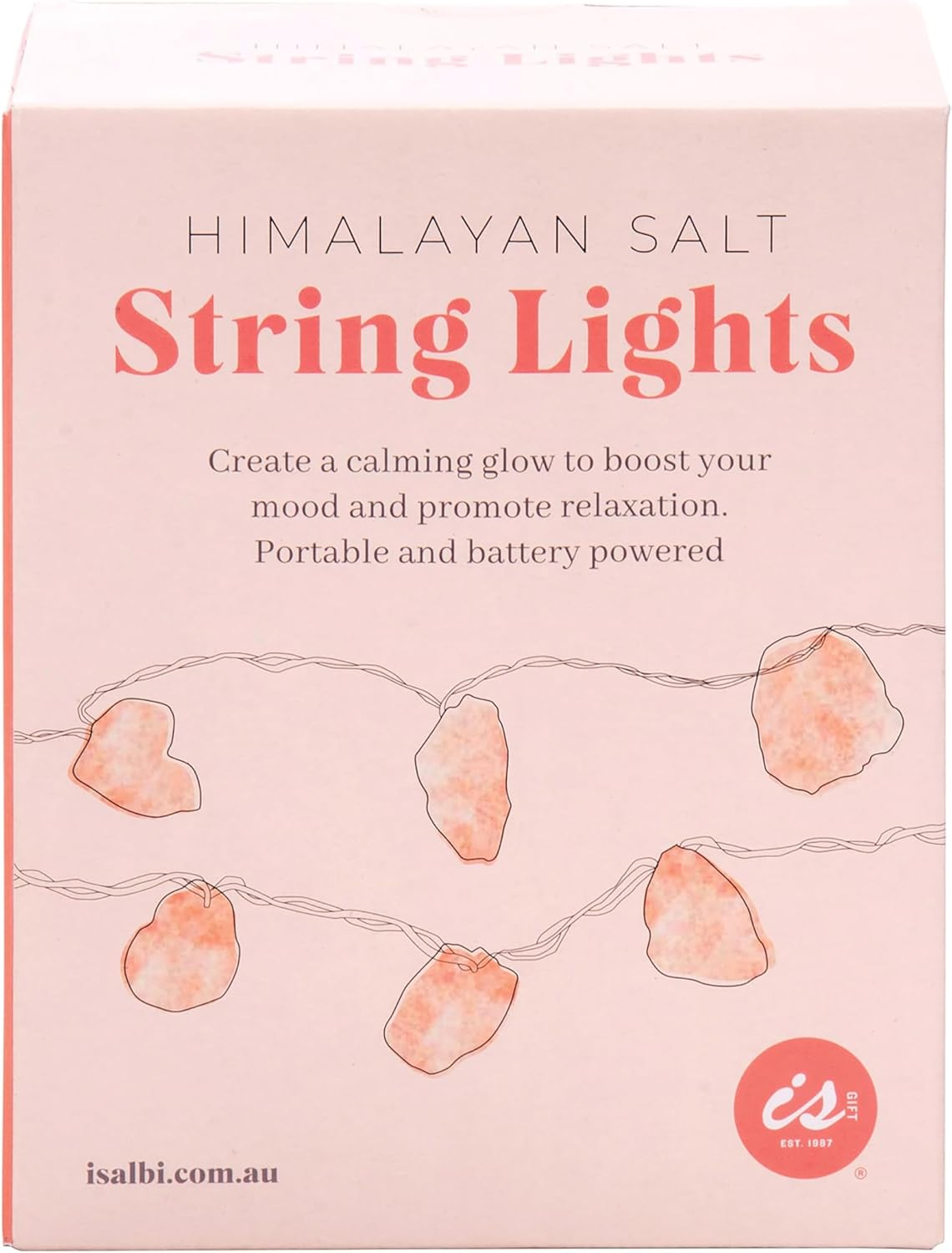 Is Gift Himalayan Salt String Lights 1.6M - 10 LED Warm White Bulbs with Natural Salt Blocks 3-5Cm, Ambient Decorative Lighting for Bedrooms, Desks, Shelves or Relaxation Spaces image number 2