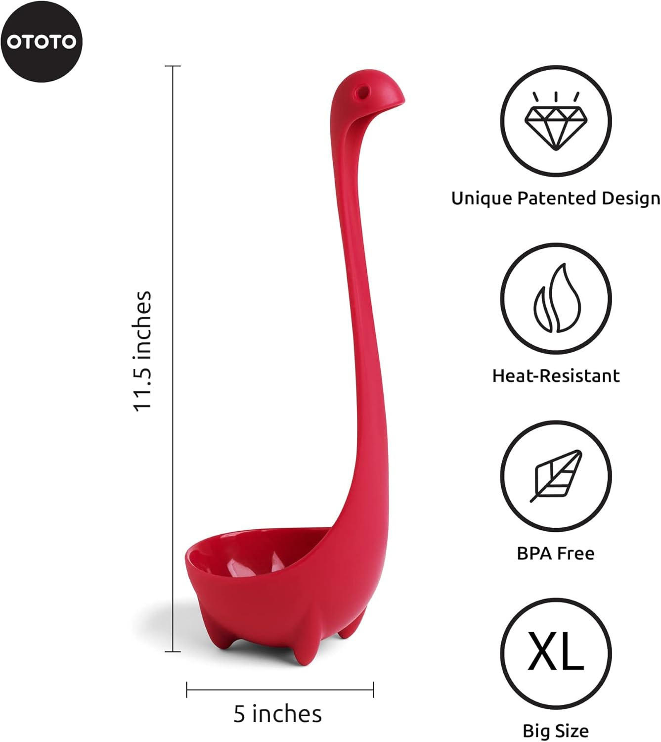 OTOTO Design Jumbo Nessie Ladle Purple Otto Nessie Ladle Kitchen Pot Soup Tablespoon Cooking image number 1