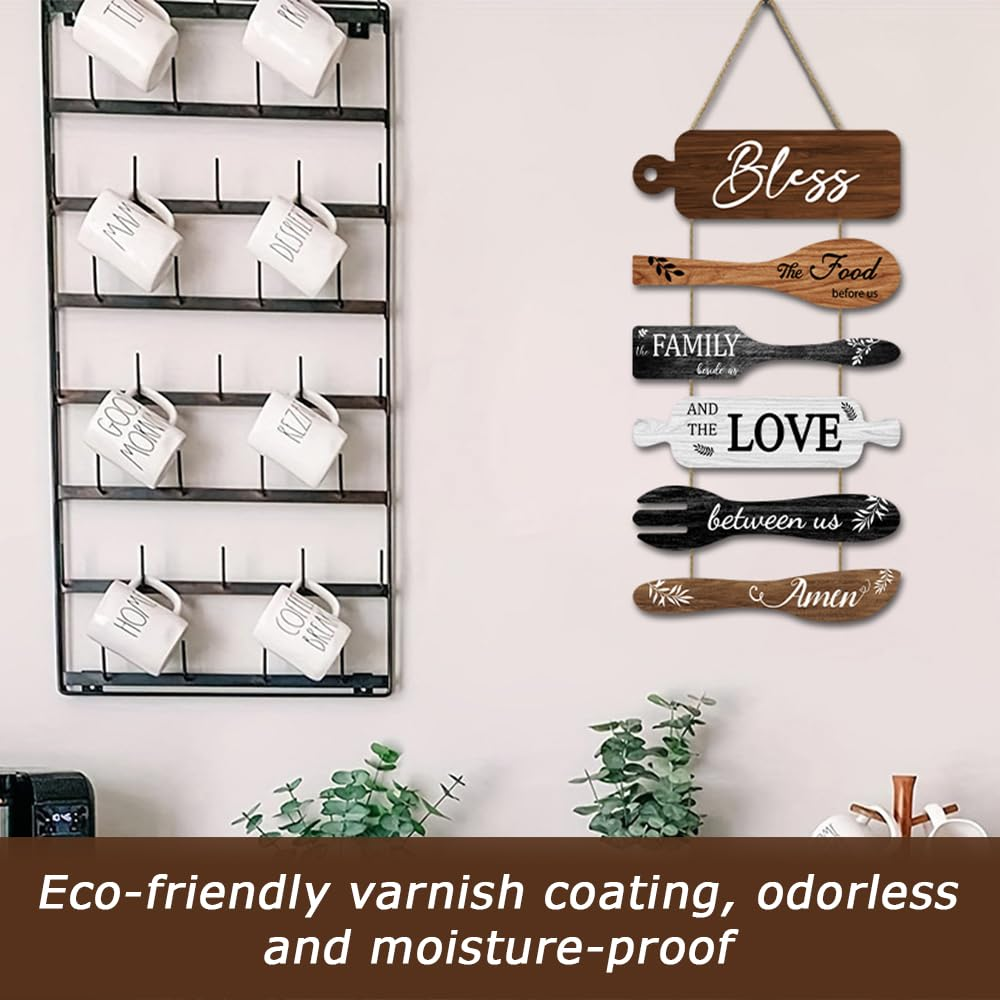 Rustic Wooden Kitchen Dining Plaque, Decorative Hanging Wall, Blessing Art Hanging for Various Wall Spaces (30 X 55 X 0.5CM) image number 1