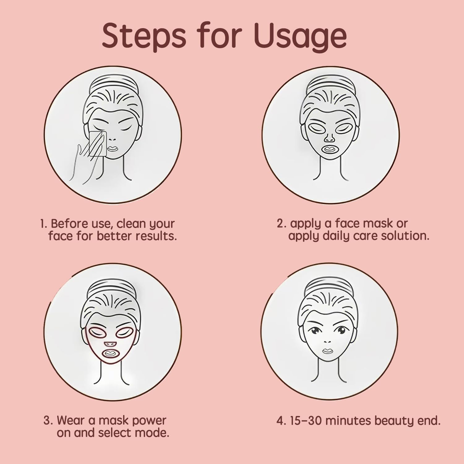 SBERAY Red Light Therapy Face Mask, 7 Colors LED Face Mask, Portable Rechargeable LED Mask Light Therapy Facial Skin Care Device for Anti-Aging at Home, Salon, Travel image number 3