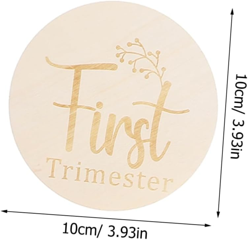 11-Piece Wooden Pregnancy Journey Milestone Discs Set Double-Sided Weekly Signs for Newborn Photo Props Track Your Baby'S Growth Milestones image number 3