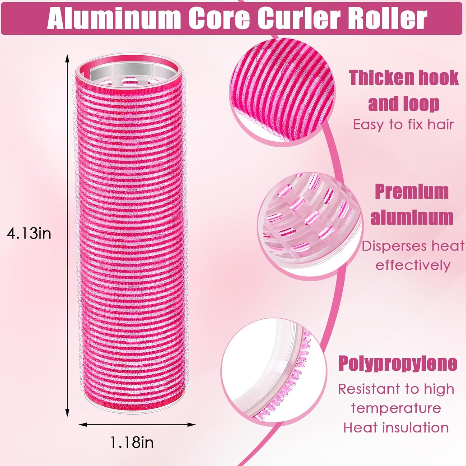 WILLBOND 8 Pcs Long Hair Rollers for Bangs Aluminum Core Curlers Thermal 4.1 X 1.2 Inch Self Grip Roller for Long and Medium Jumbo Hair Women Hairstyle image number 6