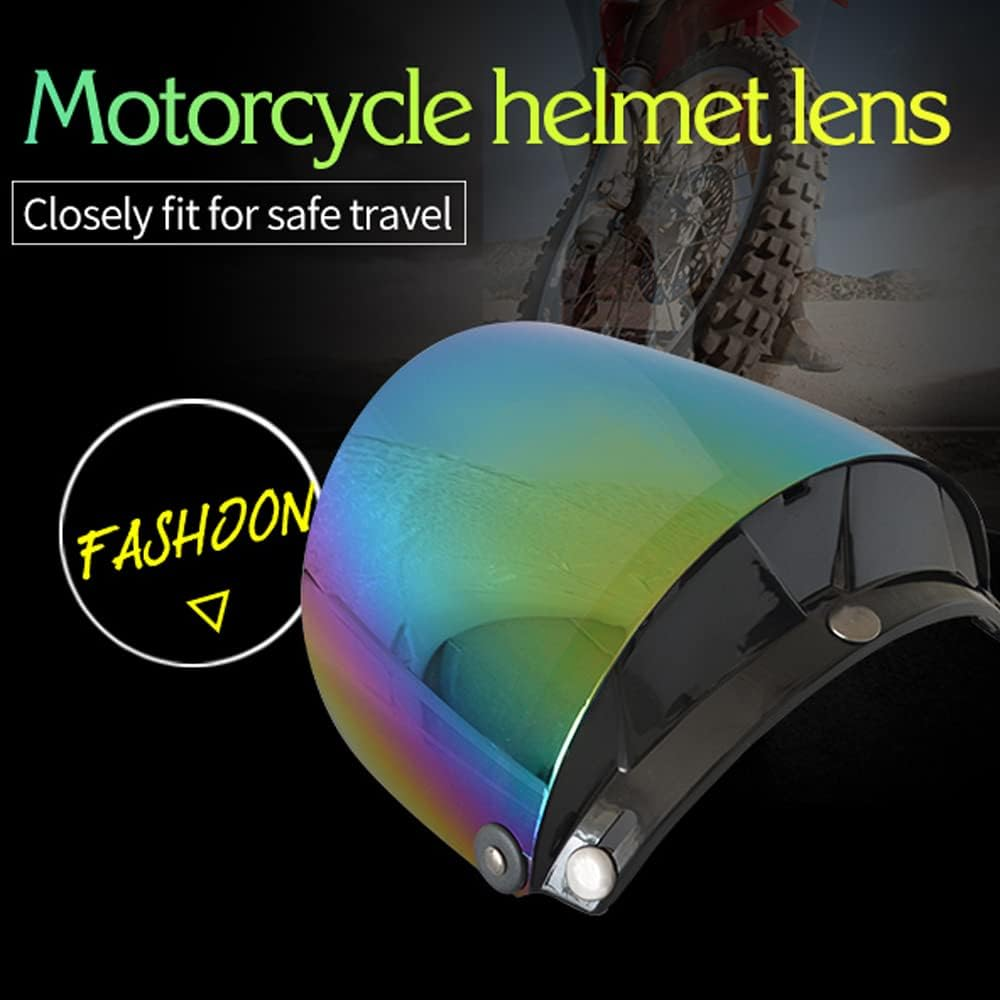 Mingzhe Motorcycle Anti-Uv Anti-Scratch Helmets Lens Fashion Visor Wind Shield Lens Universal for Standard 3-Snap Open Face Helmets image number 1