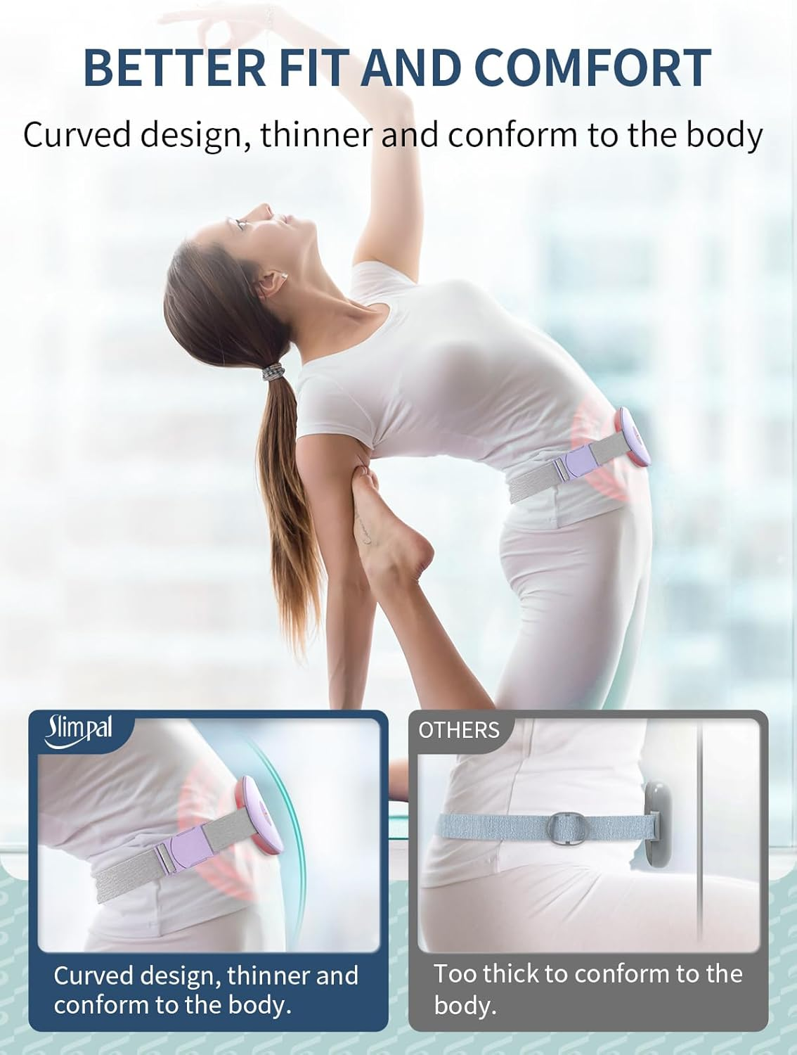 Slimpal Menstrual Heating Pad for Cramps, Portable Cordless Heating Pad for Period Pain Relief, Electric Wearable Heat Belt, Gifts for Women Girls, Purple image number 2