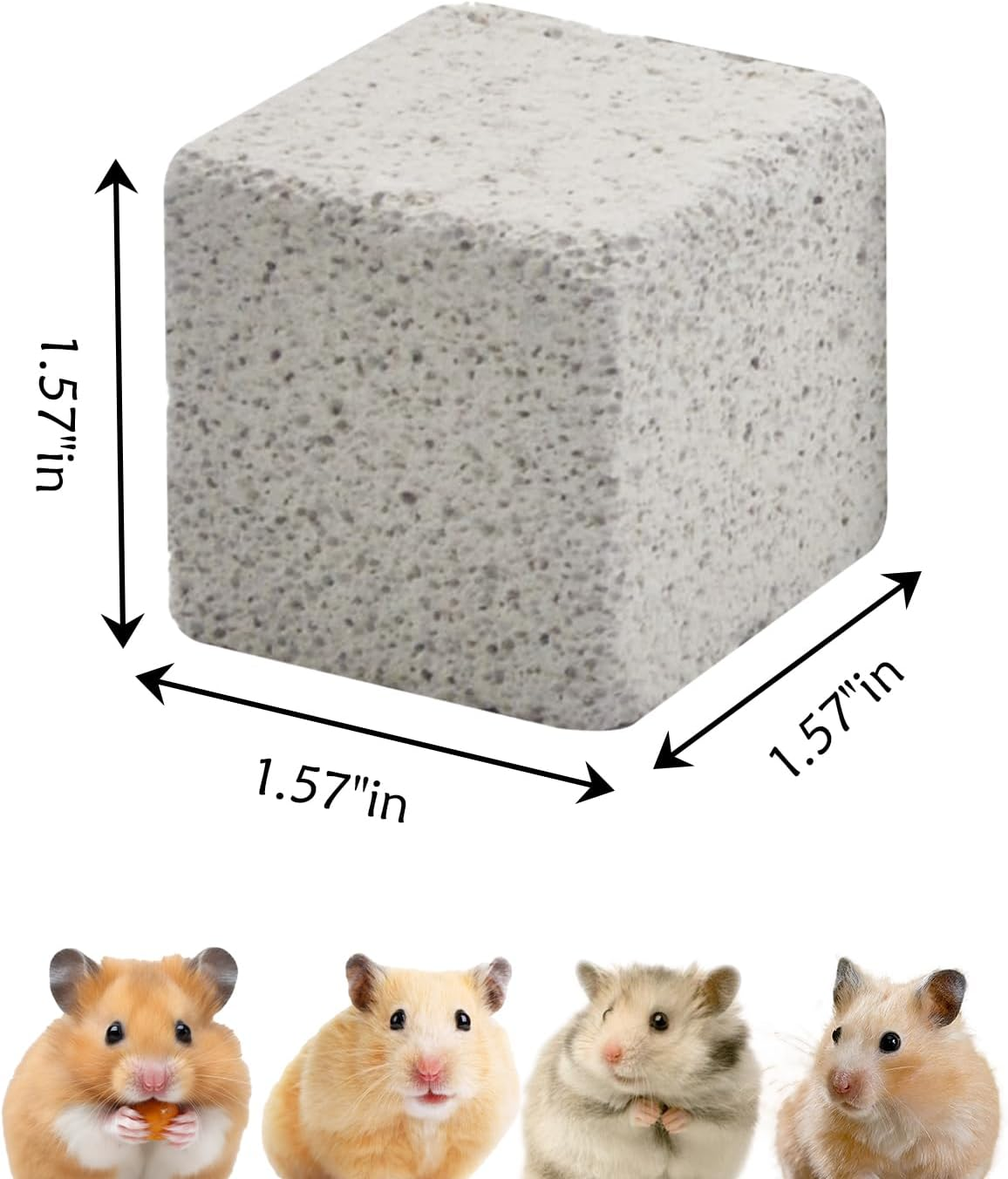 PINVNBY 20 Pcs Rbbits Lava Blocks,Chinchillas Lava Block Hamster Mineral Stone Small Animals Square Calcium Stones Teeth Pumice Grinding Chews Toy for Bunny Hamsters Chinchilla Guinea Pig Rodents image number 3