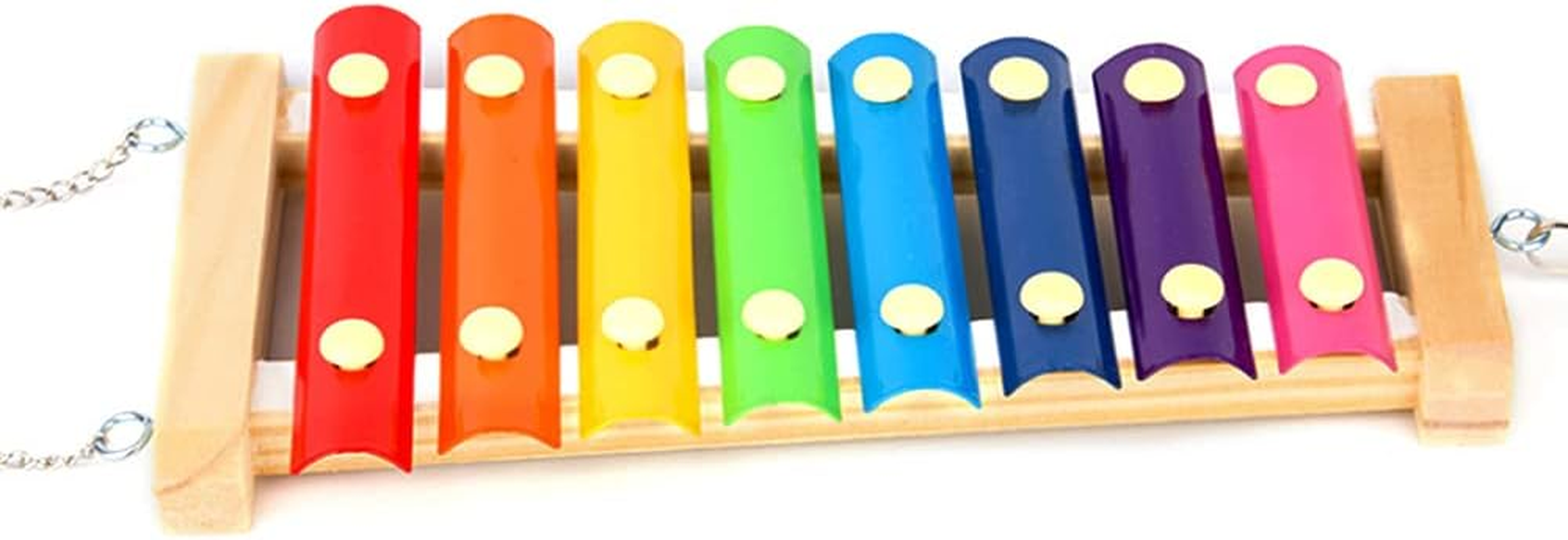 Chicken Toy Chicken Xylophone Toy Wooden Suspensible Hen Musical Toy with 8 Keys Pecking Toy Hanging Feeder Toy for Chicken Bird Parrot Macaw Hens ()