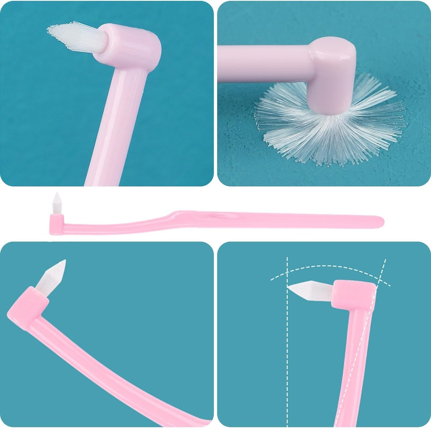 12 Pcs Soft Single Tufted Toothbrush Trim, Betterjonny Interspace Toothbrush, Slim Interspace Teeth Brushes Interdental Brushes for Orthodontic Braces Detail Cleaning image number 6