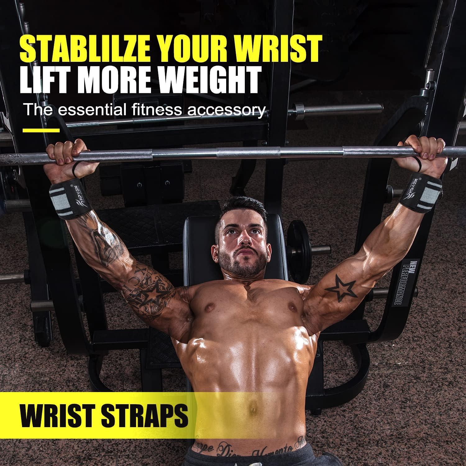 Wrist Wraps, Wrist Support for Weightlifting, Powerlifting, Strength Training, Benching, Bodybuilding, Crossfit, Thumb Loops with Adjustable Straps, Workout Wrist Strap for Men and Women image number 4