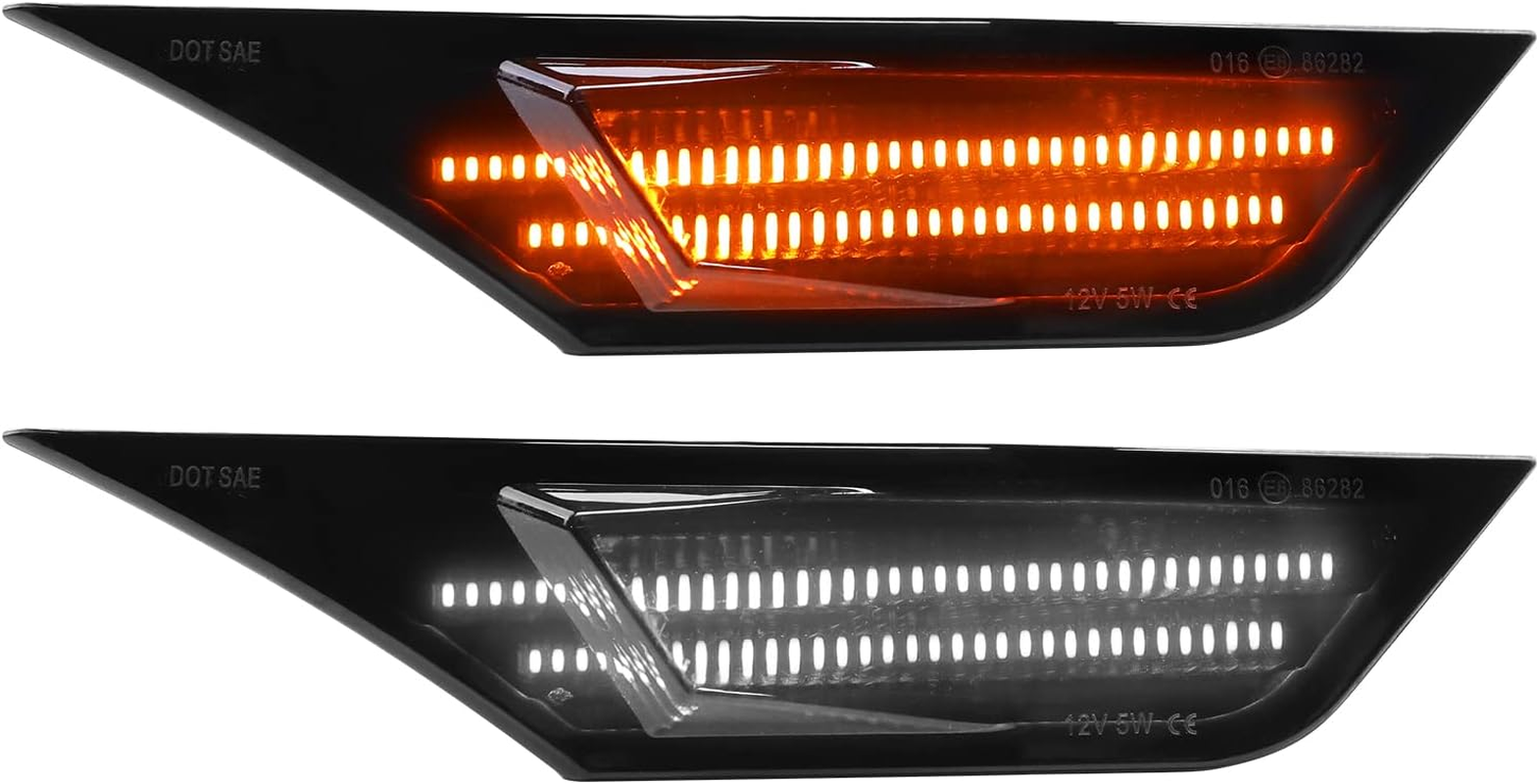 LED Side Marker Lights for Civic 2016-2021 Sedan Coupe Hatchback Switchback Amber Turn Signals White Running Position Lights Front Driver & Passenger Side,Pack of 2 image number 3