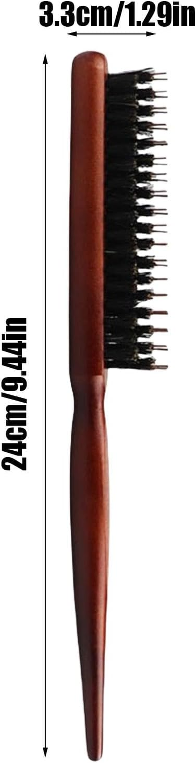 Bristle Hair Brush - Slick Back Hair Brush | Smoothing Styling Hairbrush | Soft Natural Bristles Brush for Thin and Fine Hair, Ergonomic Bristle Hair Brush for Women and Men image number 5