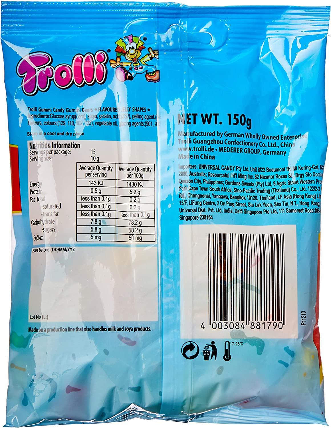 Trolli Gummi Bears Candy, 10 X 150 Grams image number 3