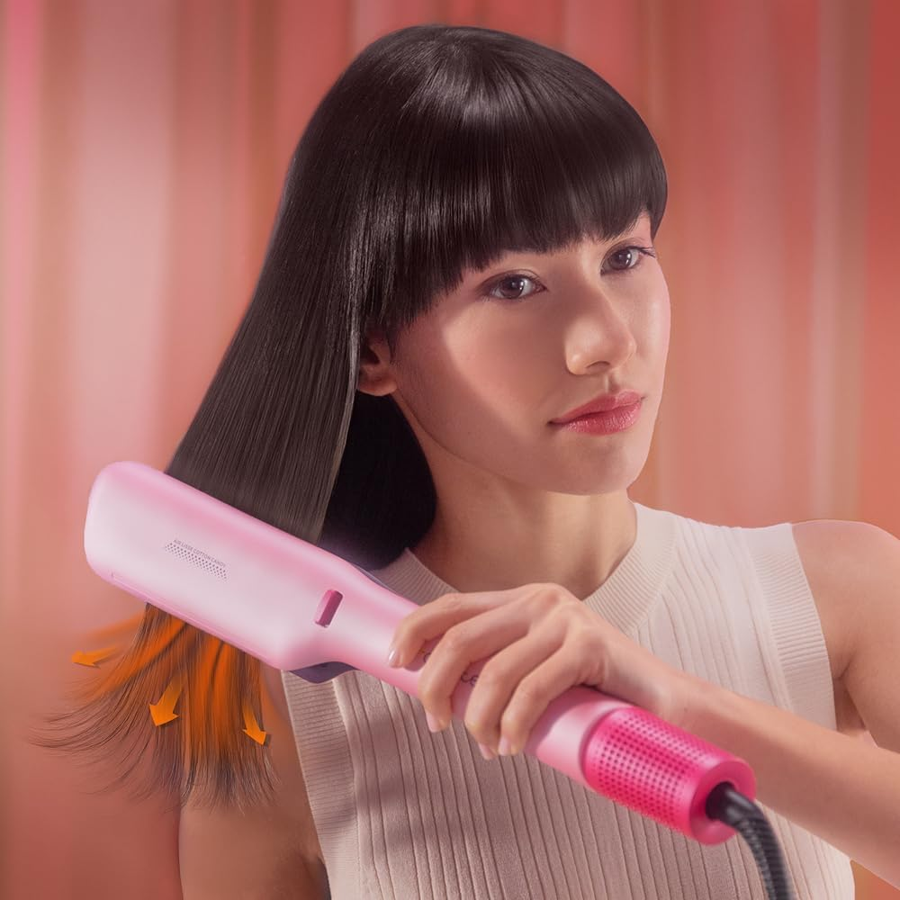 Cecotec Air Lisse Black Hot Air Hair Straightener, 600 W, Hair Protection, Ion Technology, Keratin and Argan Oil, 3 Modes and BLDC Motor for All Hair Types, 3 Temperatures and 3 Speeds image number 1