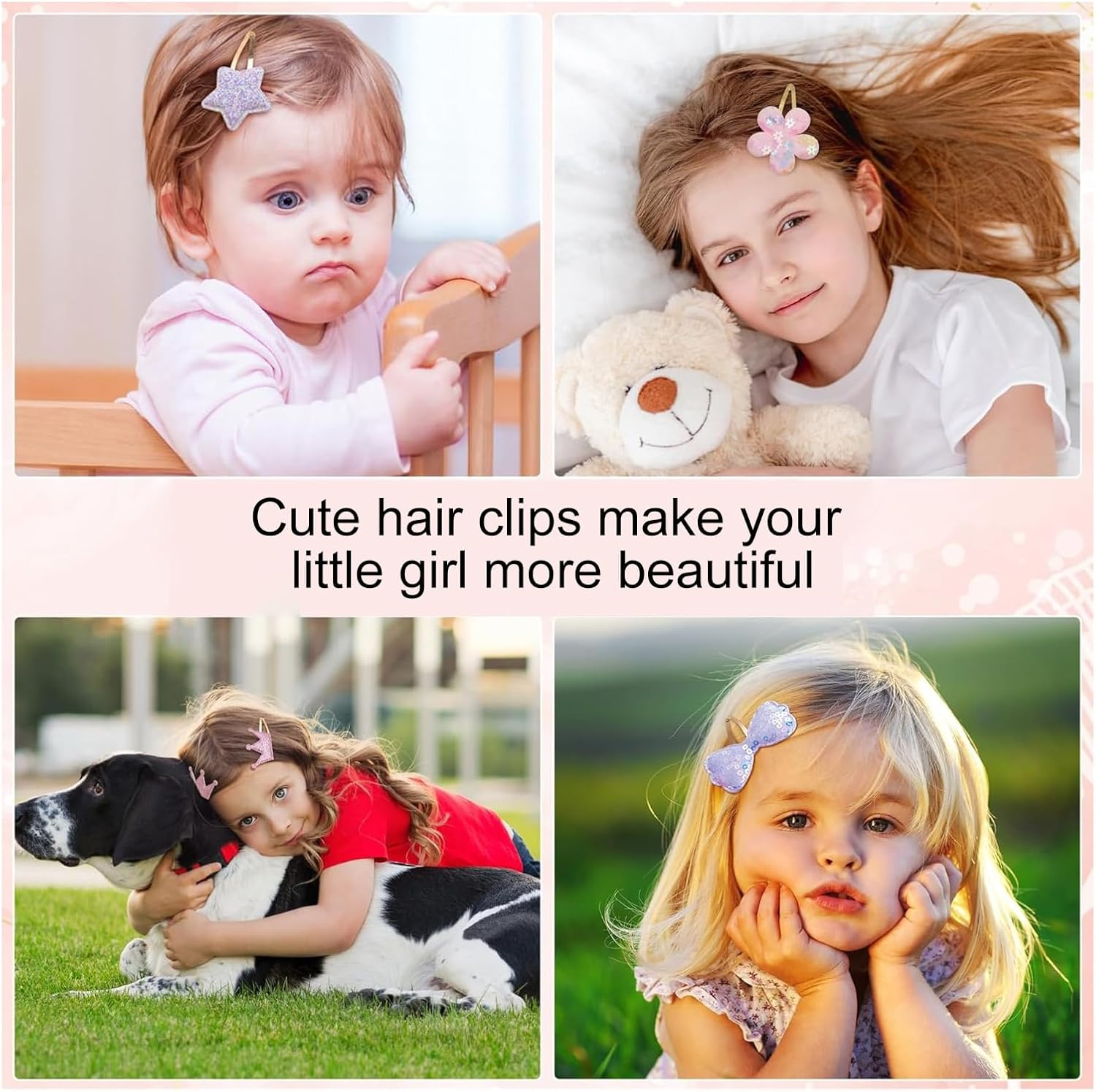 Aikeis 16 Shiny Metal Snap Hair Clips Cute Hair Accessories Hair Clips Suitable for Girls Flower/Star/Crown/Heart/Butterfly Accessories image number 6