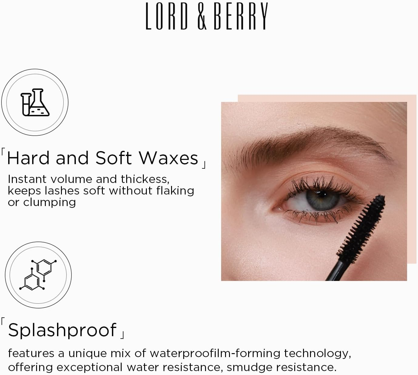 Lord & Berry Splashproof Mascara Waterproof Mascara 10.6Ml image number 2