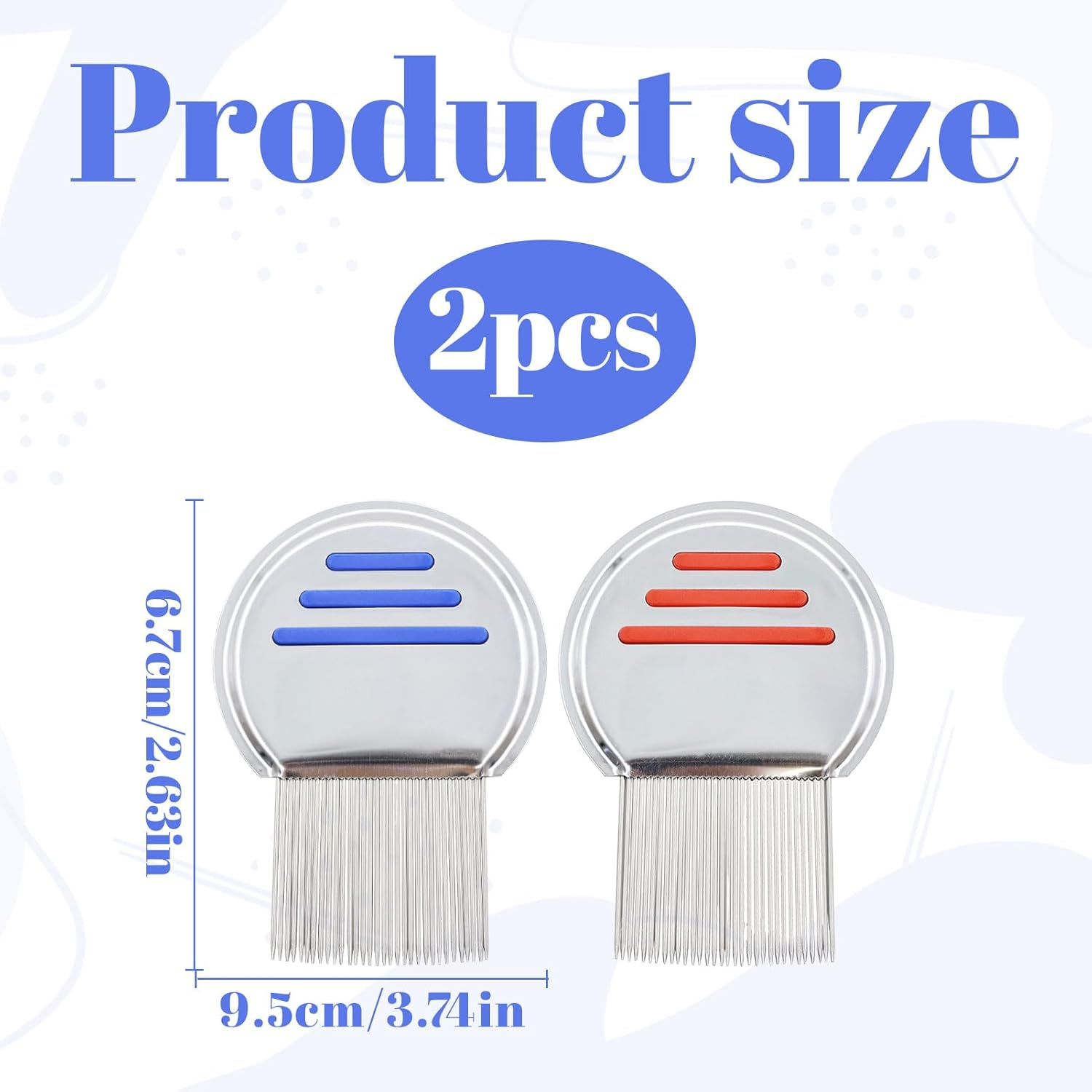 2 PCS Lice Comb, Head Lice Treatment, Nit Comb to Effectively Get Rid of Hair Lice and Nits, Professional Stainless Steel Head Lice Comb, Quick Results Dandruff Comb Suitable for All Hair Types image number 1