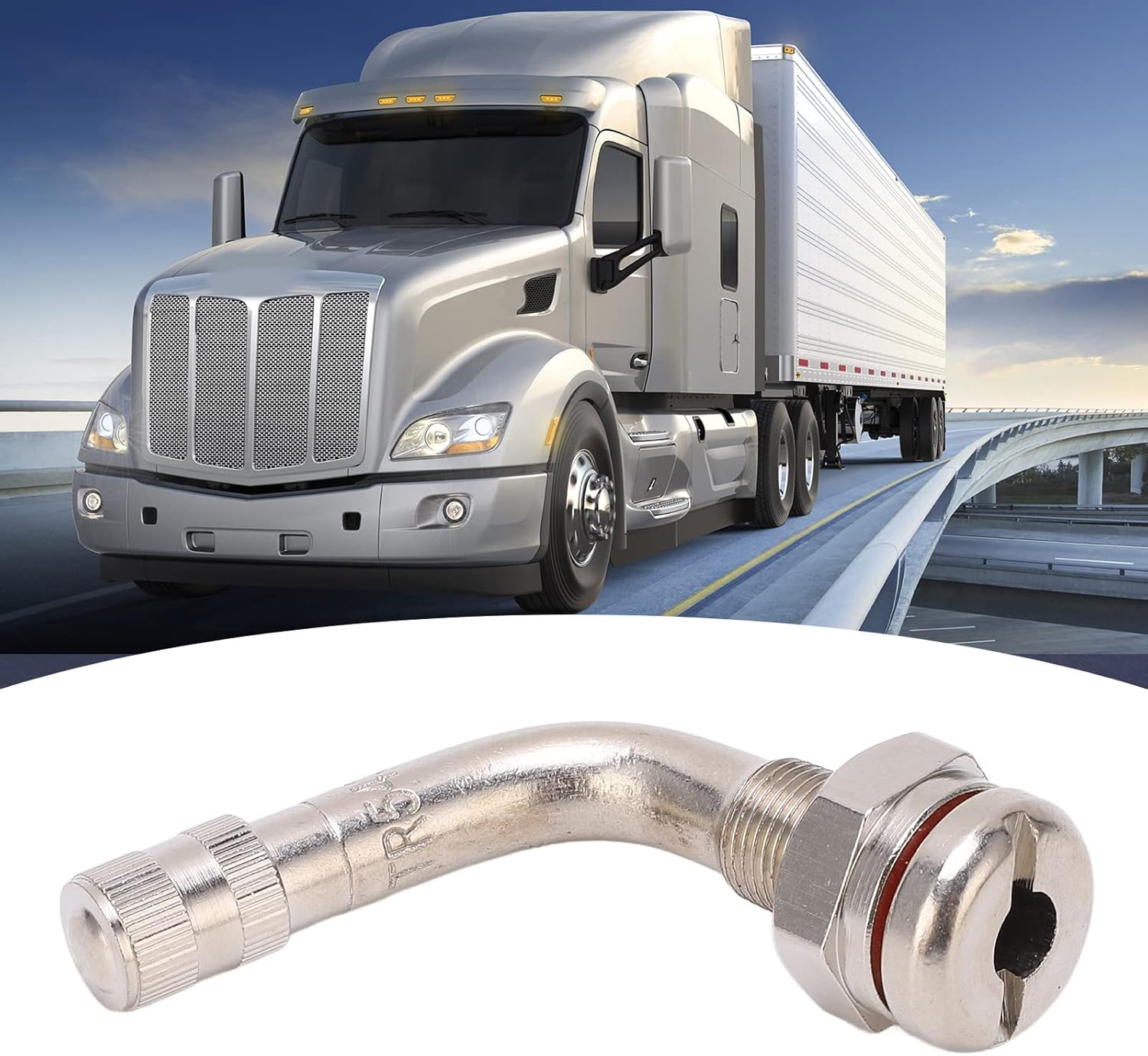 10Pcs TR543E 75&deg; 65Mm Aluminum Truck Tire Valve Stems for Tubeless Bus & Truck Tires with .7Mm Clamp-In Fit image number 4