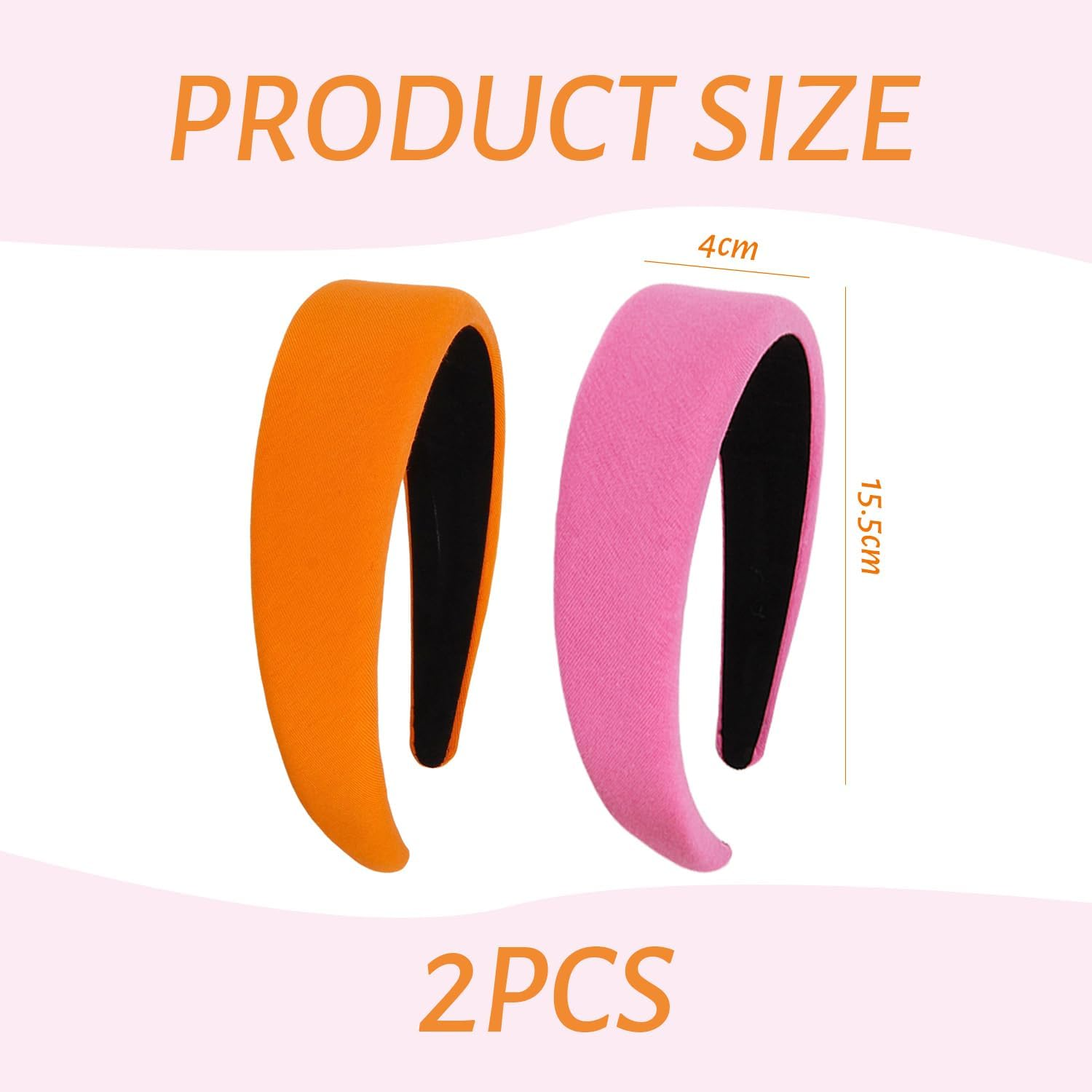 Pack of 2 Wide Face Headbands, Classic Retro, Simple and Fashionable, Elee Hair Accessories for Girls, Multifunctional Headband, Personalised Hairstyle Decoration image number 2