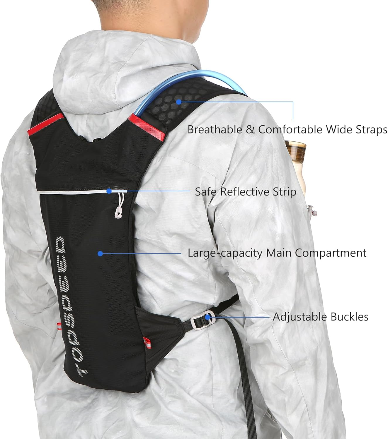 Aomiun Hydration Pack Backpack with 2L Water Bladder Super Lightweight Breathable Hydration Vest for Outdoors Marathoner Running Cycle Climbing