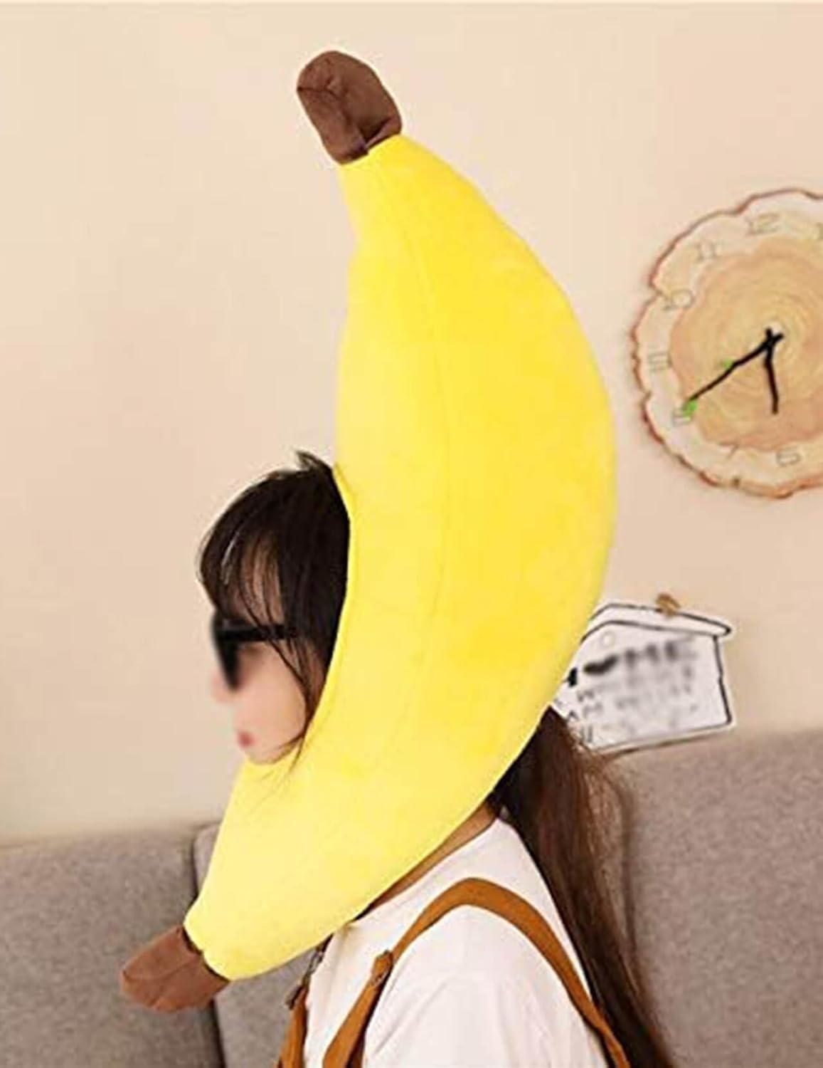Fesfun Banana Hat Animal Costume Accessories Cap Funny Gift Halloween Easter Party Birthday Christmas Head Cover Mask Headgear Hood Headpiece Clothing Kids Adult Children Women Cosplay image number 2