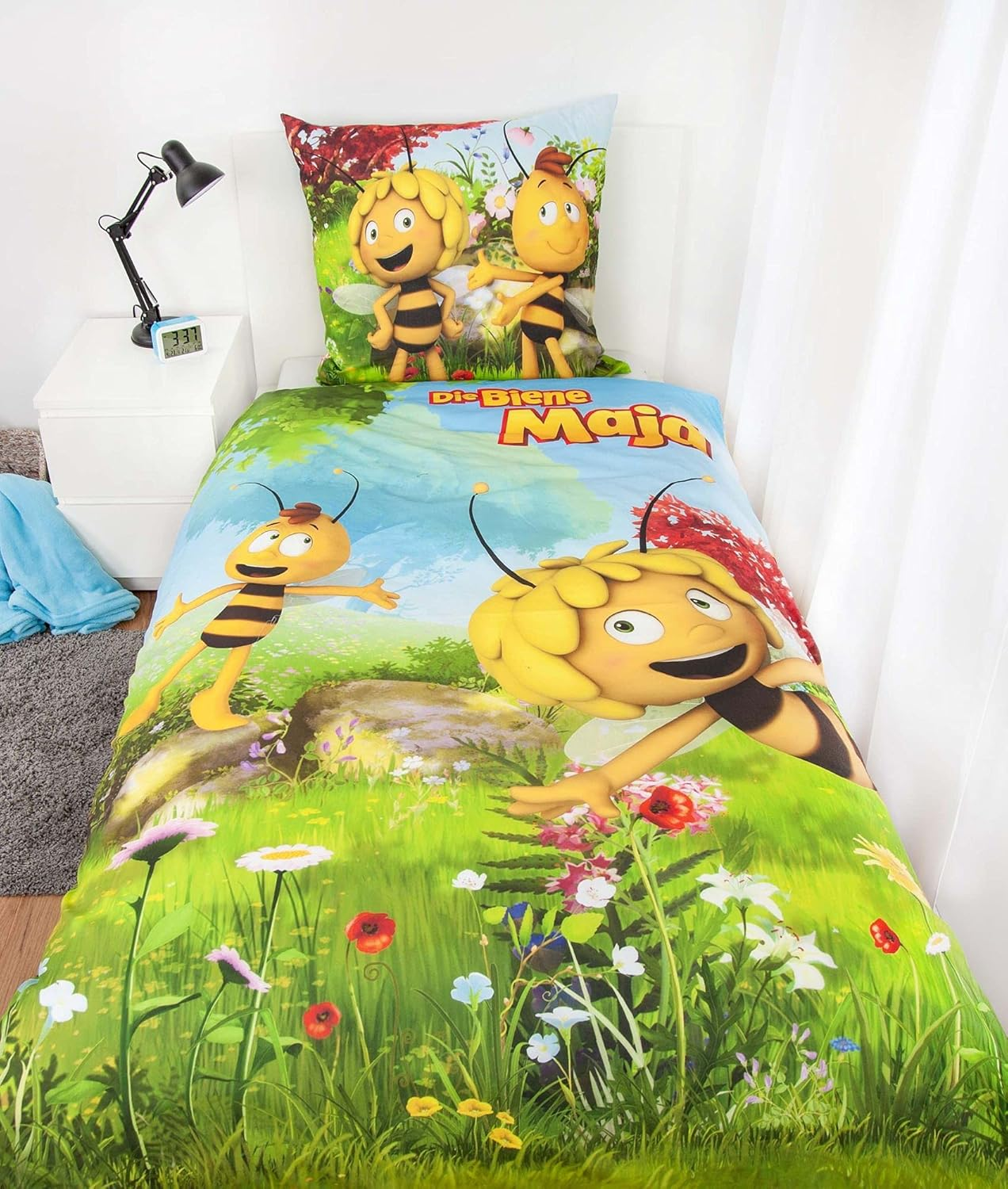 Klaus Herding Gmbh Maya the Bee Reversible Bed Linen 80 X 80 Cm + 135 X 200 Cm 100% Cotton image number 4