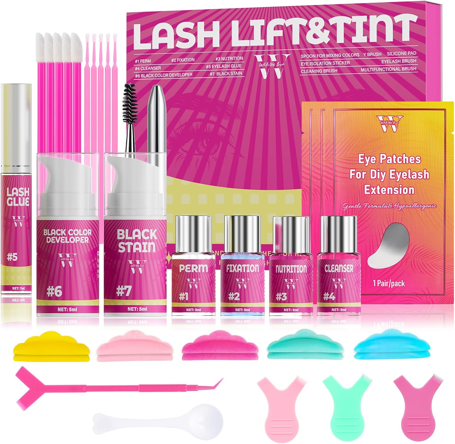 WLFRHD Lash Lift Kit, Lash Lift and Tint Kit, Professional Eyelash & Brow 2 in 1 Perm Kit, All in One Eyelash Perm Kit & Black Brow Lamination Kit, Natural Eyelash Curling Lash Extension Set at Home image number 4