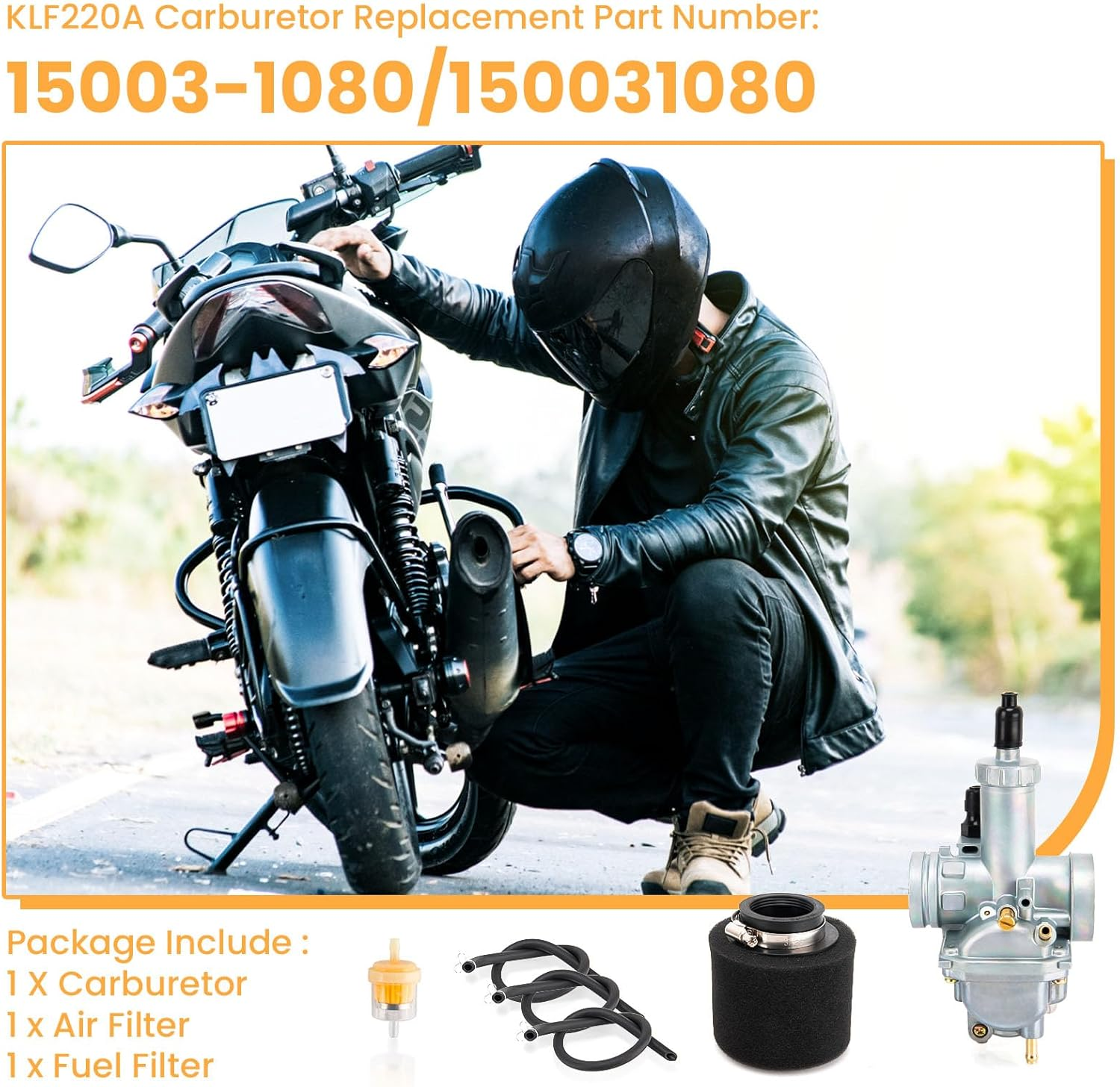 Lucky Seven Carburetor for Kawasaki Bayou 220 KLF220A KLF220 image number 6