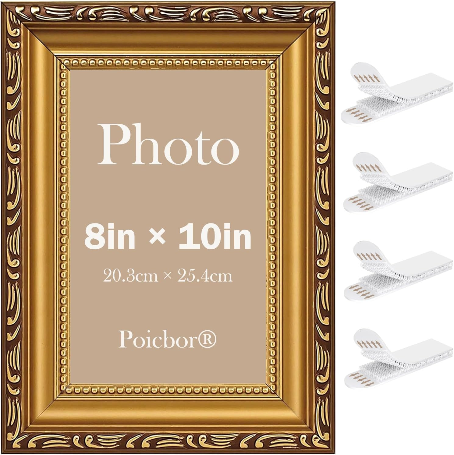 Vintage Picture Frame, 6&times;8'' Picture Frame Gold, for Desktop Display and Wall Mount Home Decor, Ornate Photo Frame for Poster (6X8In - Gold) - 5X7In - Gold image number 6