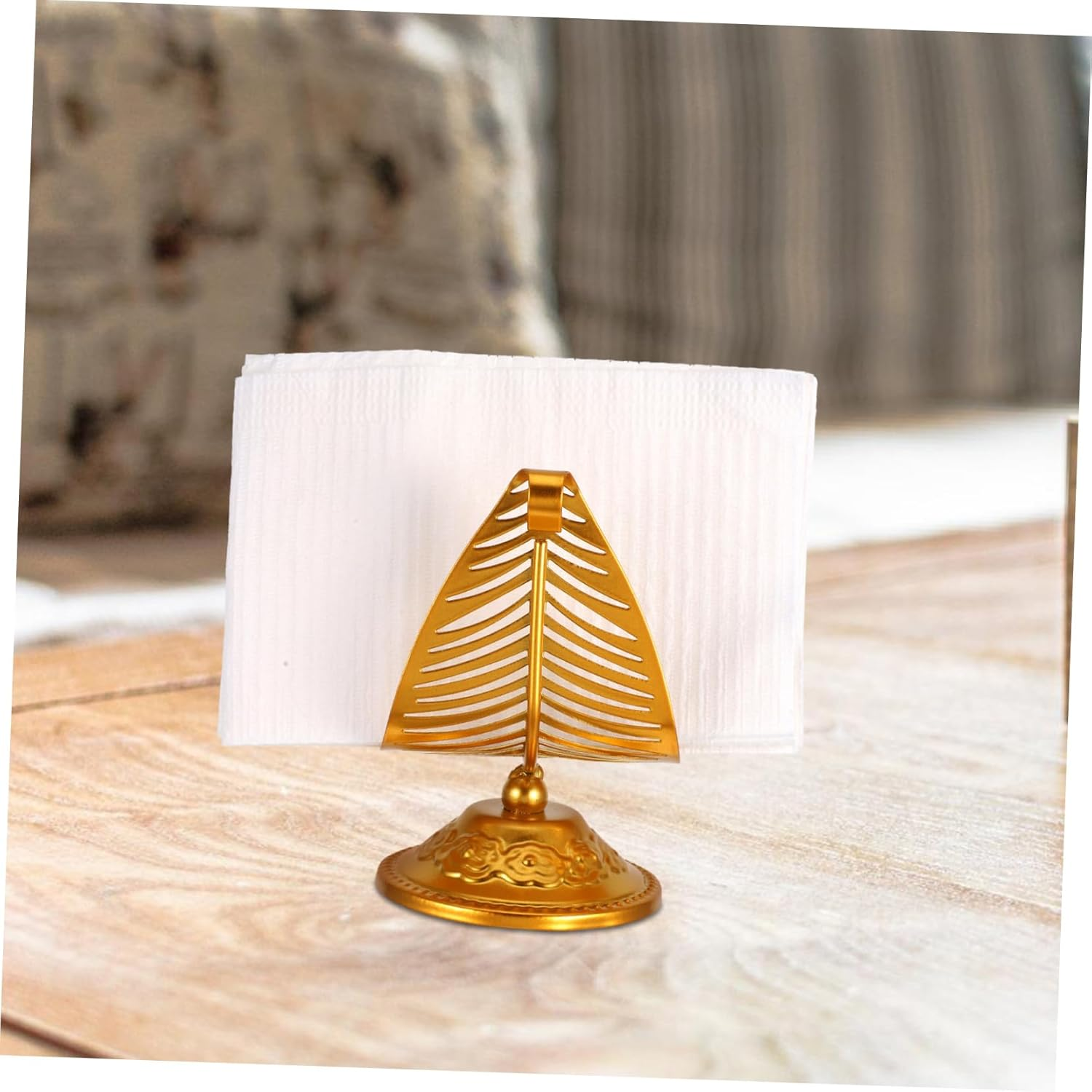 Modern Metal Napkin Holder Stand Leaf Tabletop Tissue Storage for Kitchen Napkin and Tissue Holder image number 5