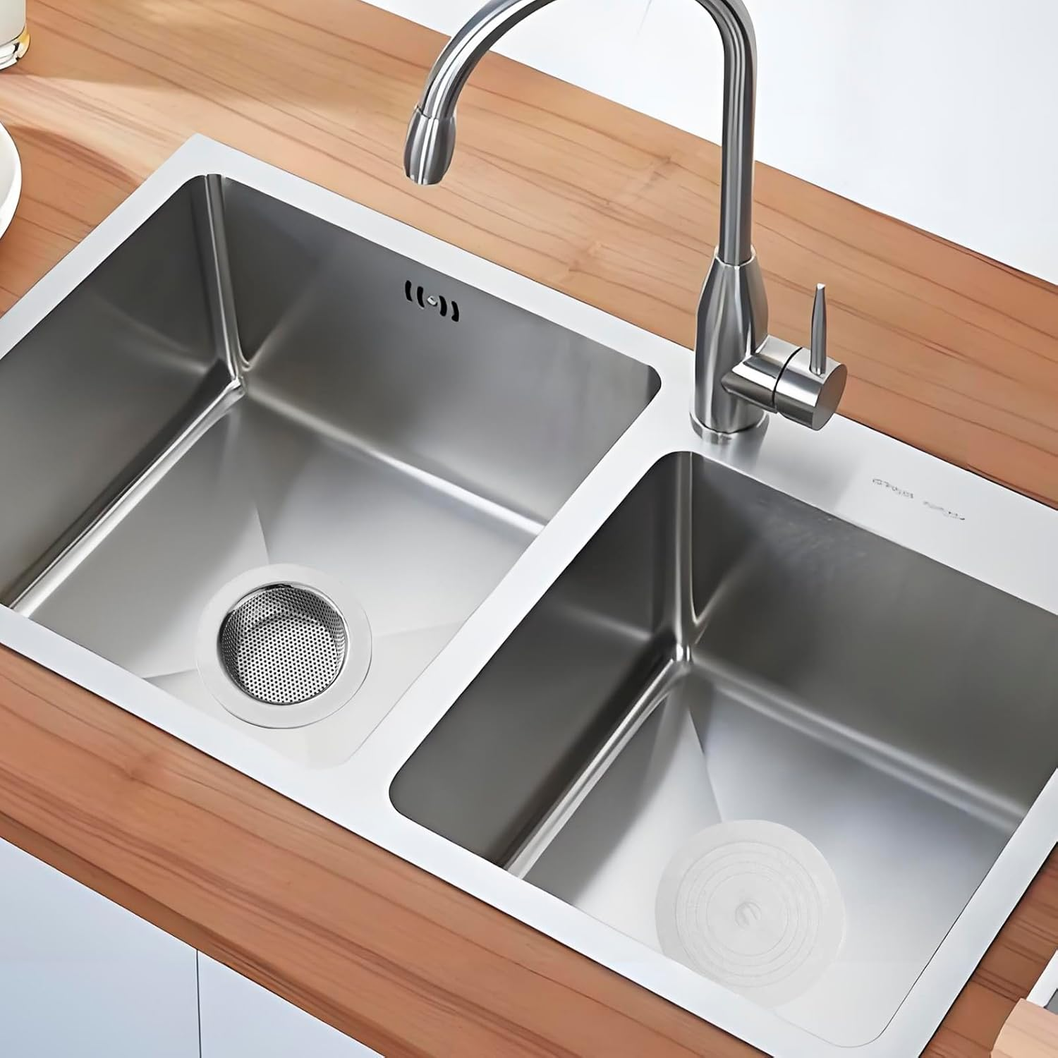 Meikurs Sink Strainer Stopper 4 Pack, Universal Silicone Sink Drain Plug Cover, Drain Water Stopper, 11CM Stainless Steel Sink Drain Strainer, Food Catcher for Kitchen Sink image number 1