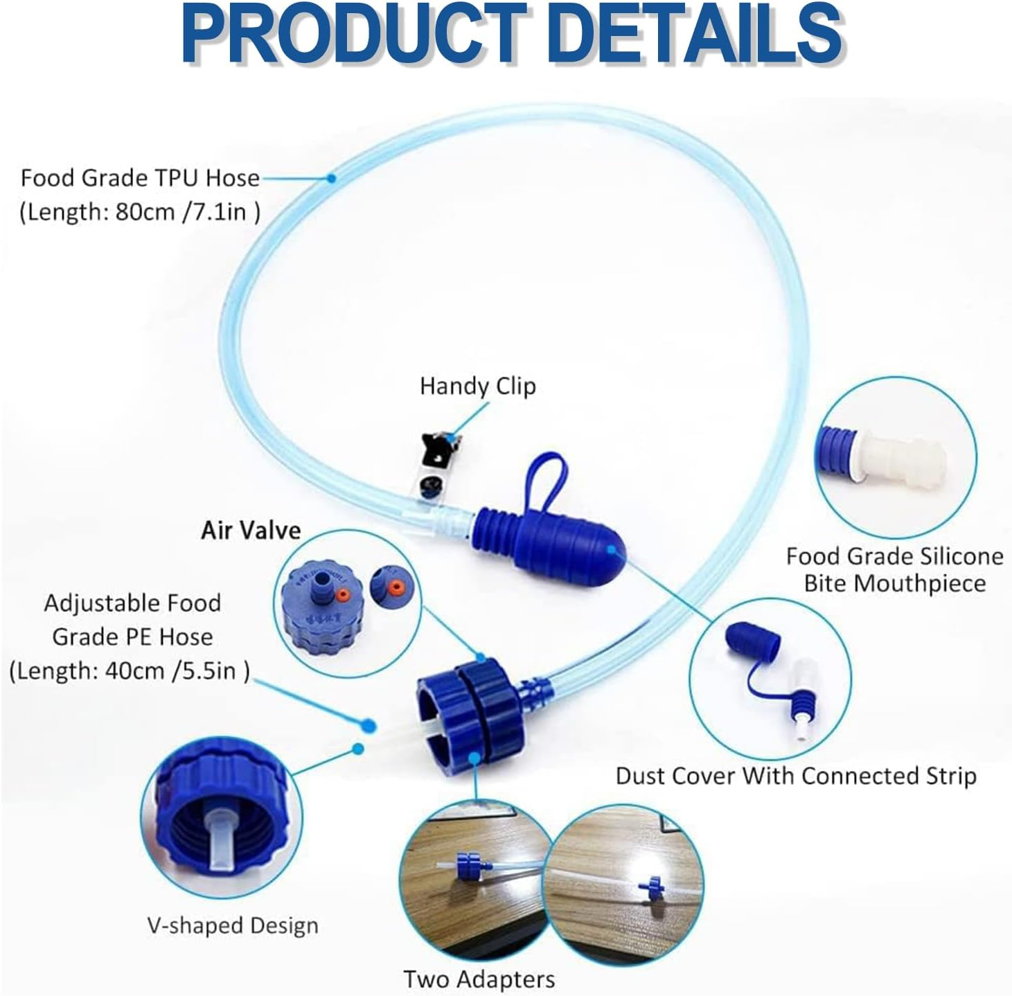 Water Bottle Drink Tube Water Bottle Drinking Tube with Double Adapter Hydration System Drink Tube System Hose Kit Water Bottle Tube Adjuster for Cycling Trekking Fishing Boating Camping image number 1