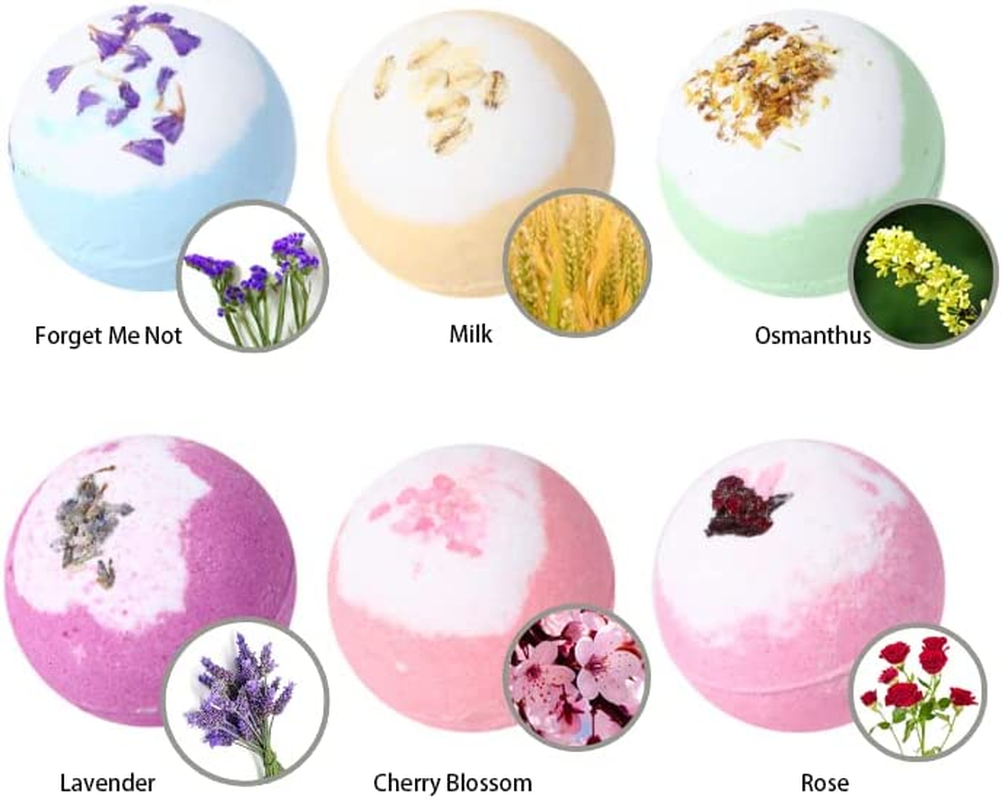 Uandhome Bath Bombs Gift Set 6 Pack, Natural Handmade Essential Oil SPA Bubble Bath Bomb Balls 6 Pieces, Shower Bombs with Moisturizing Shea Butter for Women Girls Kids Mom Valentine&rsquo;S Day Birthday image number 6
