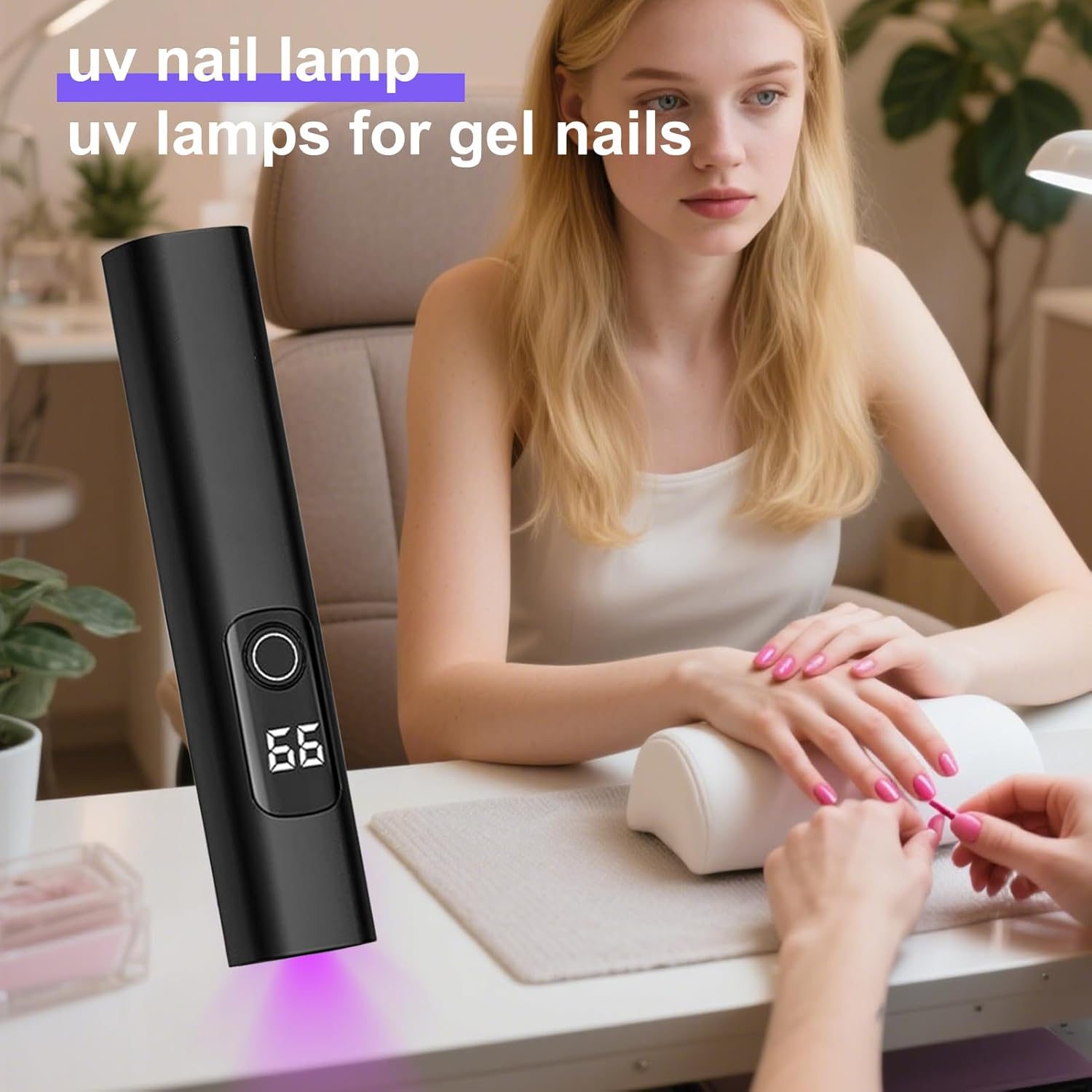 Mini UV Light for Nails - Fingernail Curing Dryer USB Charging,Portable LED UV Nail Light with 2 Timing Modes for Camping Airplane Road Trip Desk Salon Studio Home Girls Manicure image number 5